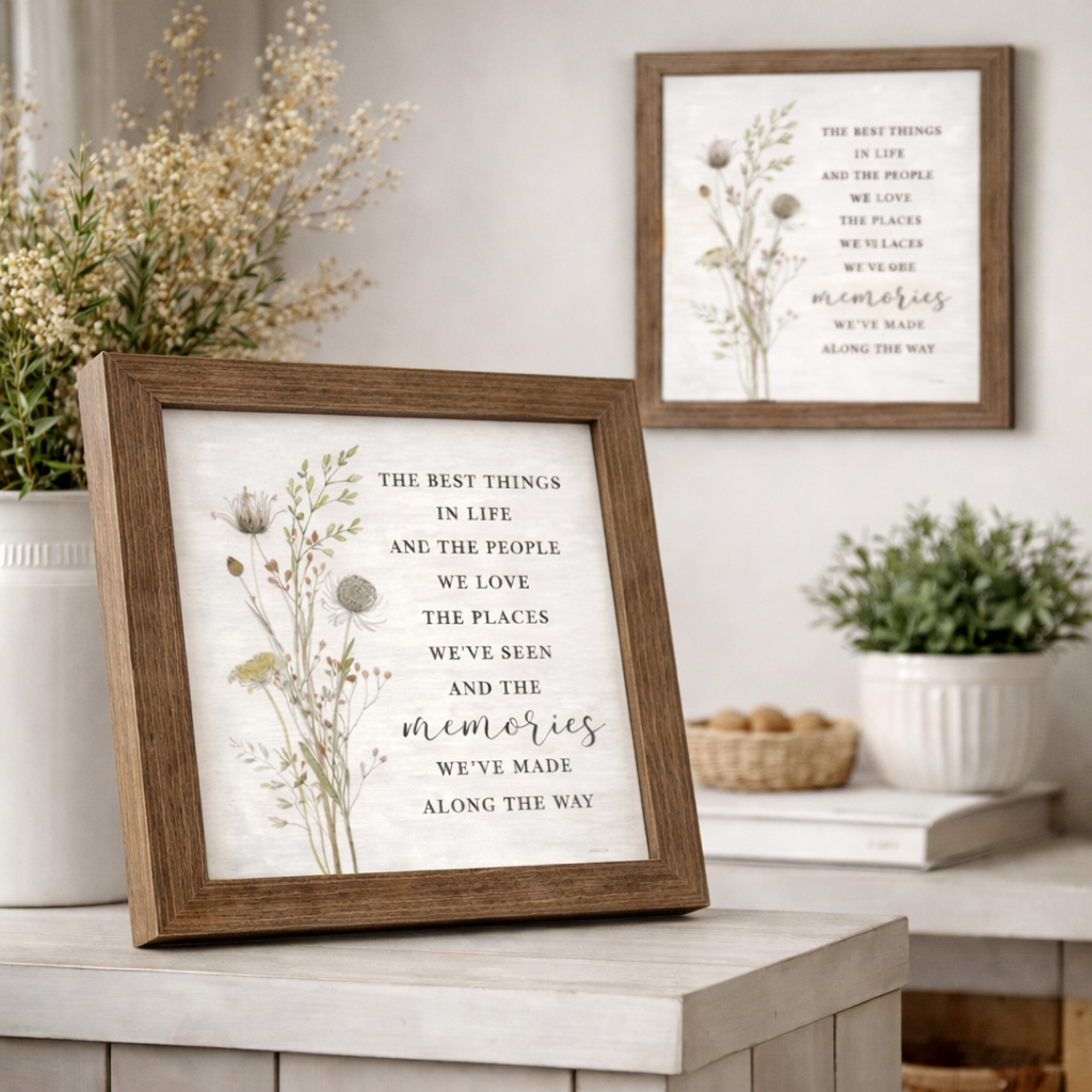 8x8 and 8x10 Framed Shelf & Wall Art – Stand or Hang Our Most Giftable Sizes