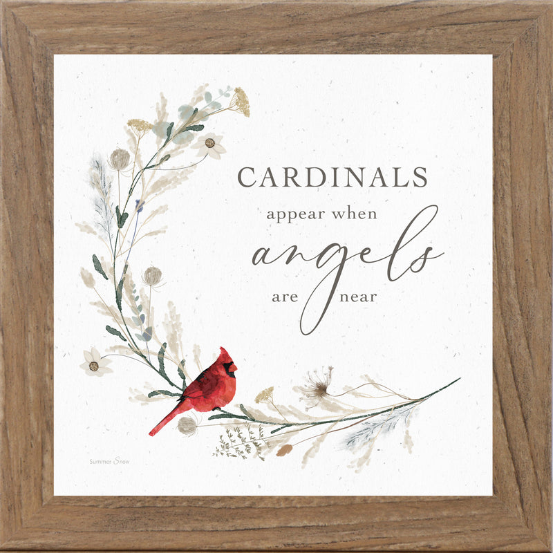 Cardinal Sympathy Wall Art – Choose a Saying | Framed Memorial Gift by Summer Snow | SN14