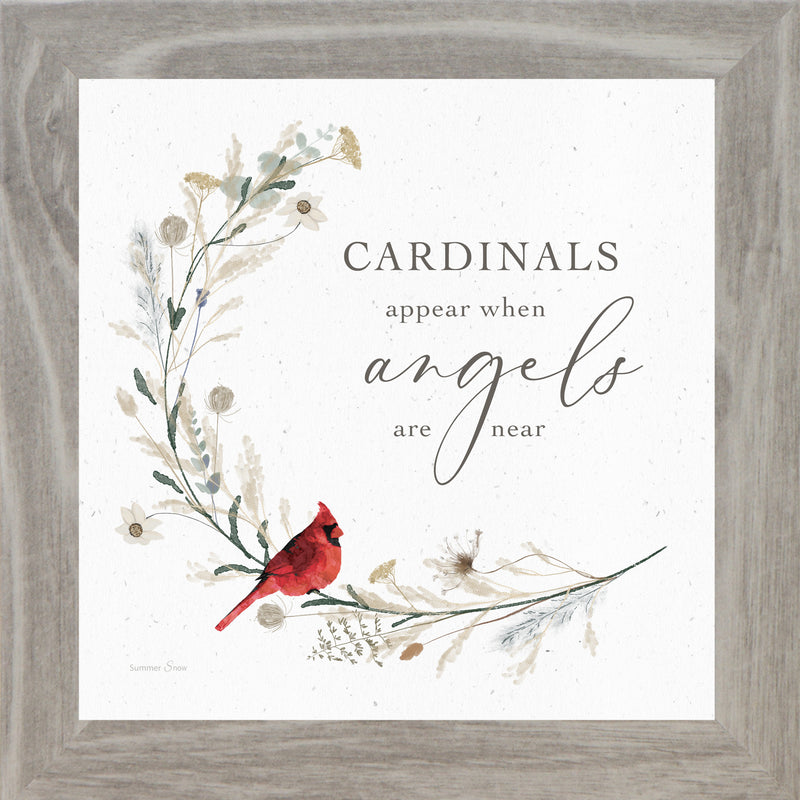 Cardinal Sympathy Wall Art – Choose a Saying | Framed Memorial Gift by Summer Snow | SN14