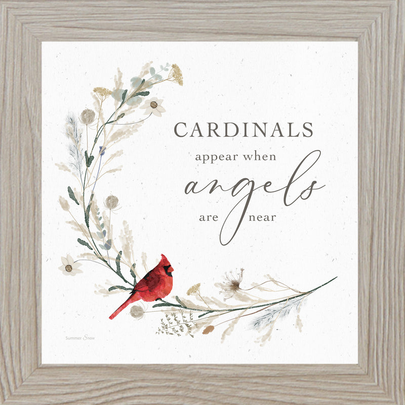 Cardinal Sympathy Wall Art – Choose a Saying | Framed Memorial Gift by Summer Snow | SN14