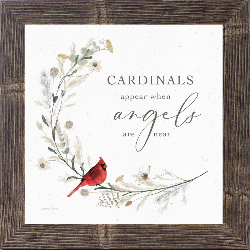Cardinal Sympathy Wall Art – Choose a Saying | Framed Memorial Gift by Summer Snow | SN14