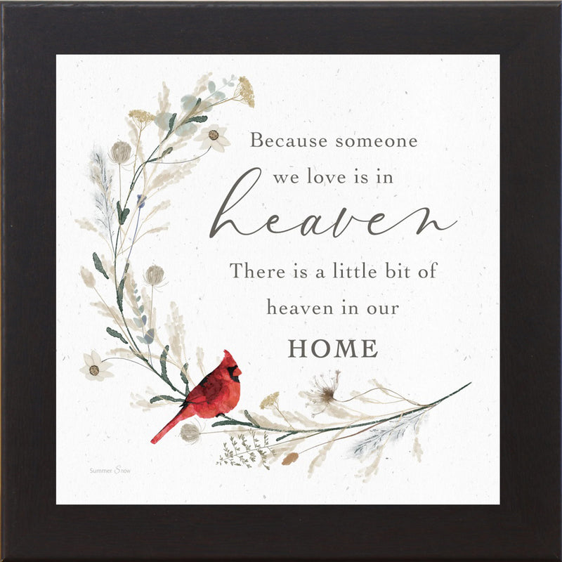 Cardinal Sympathy Wall Art – Choose a Saying | Framed Memorial Gift by Summer Snow | SN14