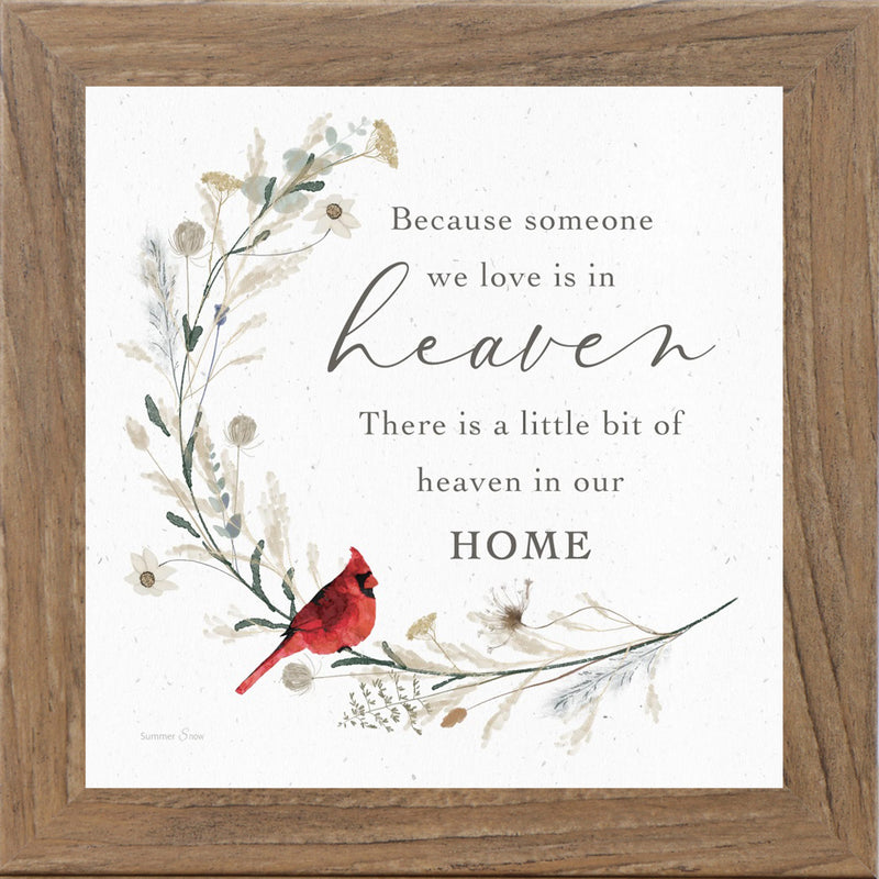 Cardinal Sympathy Wall Art – Choose a Saying | Framed Memorial Gift by Summer Snow | SN14