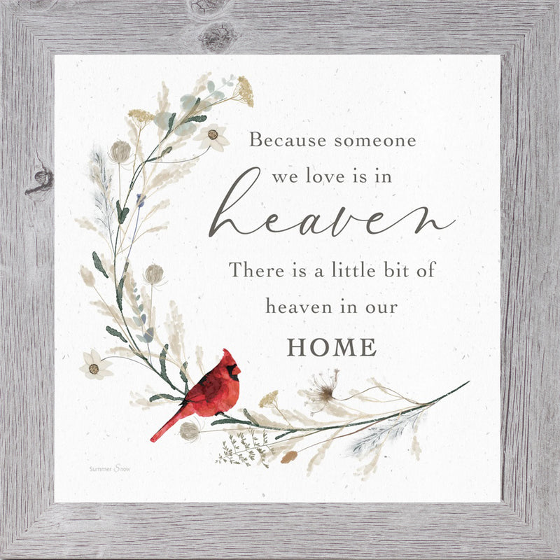 Cardinal Sympathy Wall Art – Choose a Saying | Framed Memorial Gift by Summer Snow | SN14