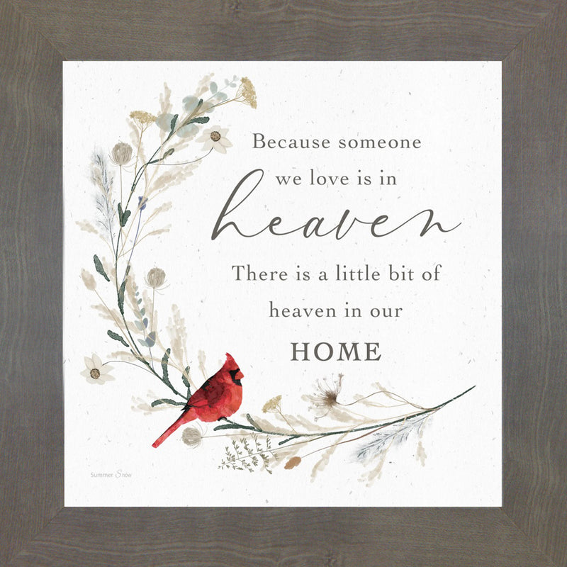 Cardinal Sympathy Wall Art – Choose a Saying | Framed Memorial Gift by Summer Snow | SN14