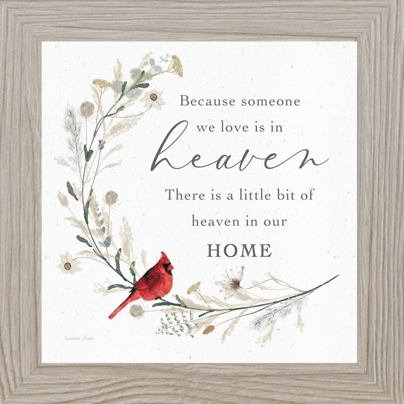 Cardinal Sympathy Wall Art – Choose a Saying | Framed Memorial Gift by Summer Snow | SN14