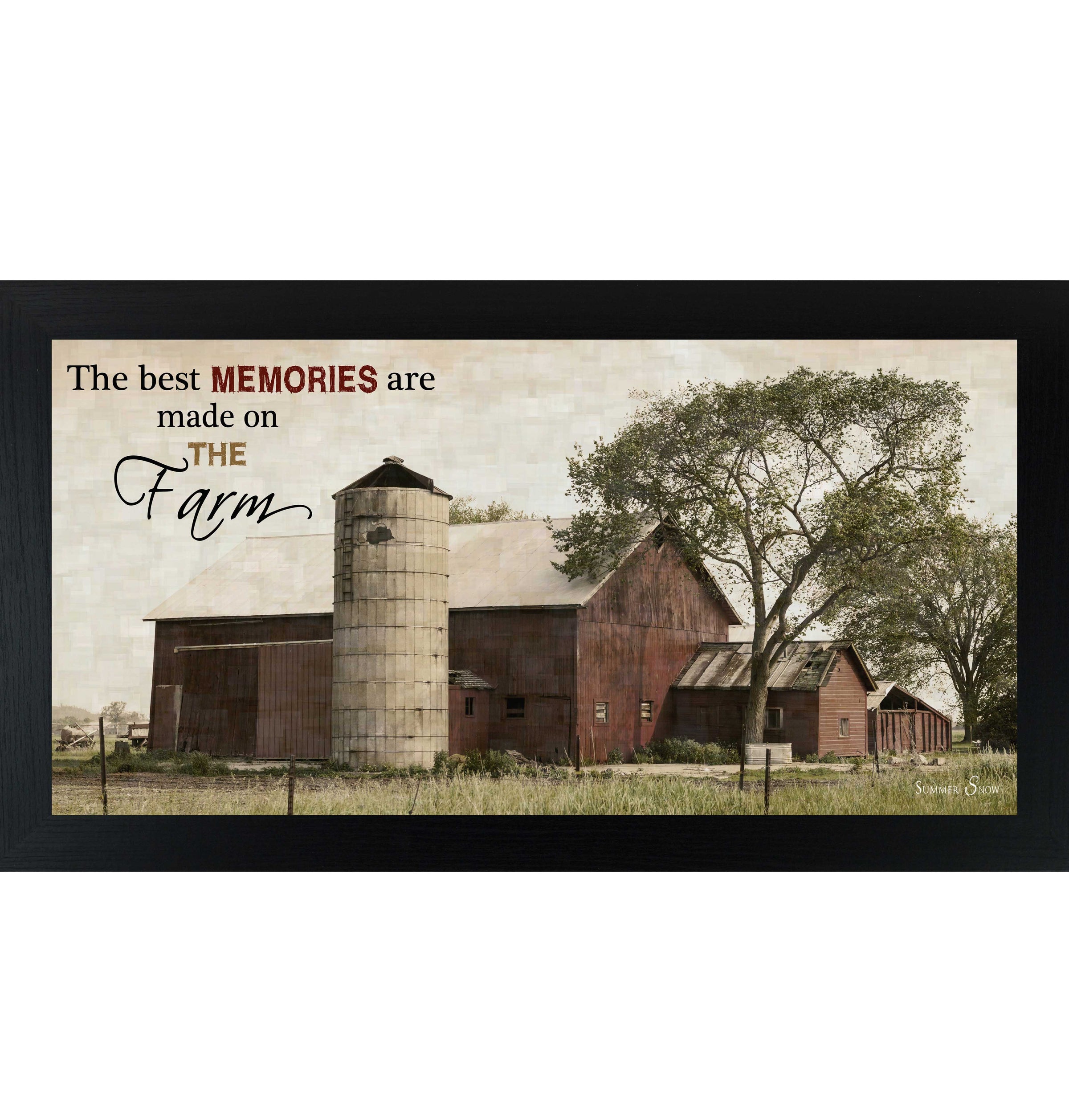 The Best Memories Are Made on the Farm – Rustic Barn Framed Wall Art | Farmhouse Decor (SSW1505)