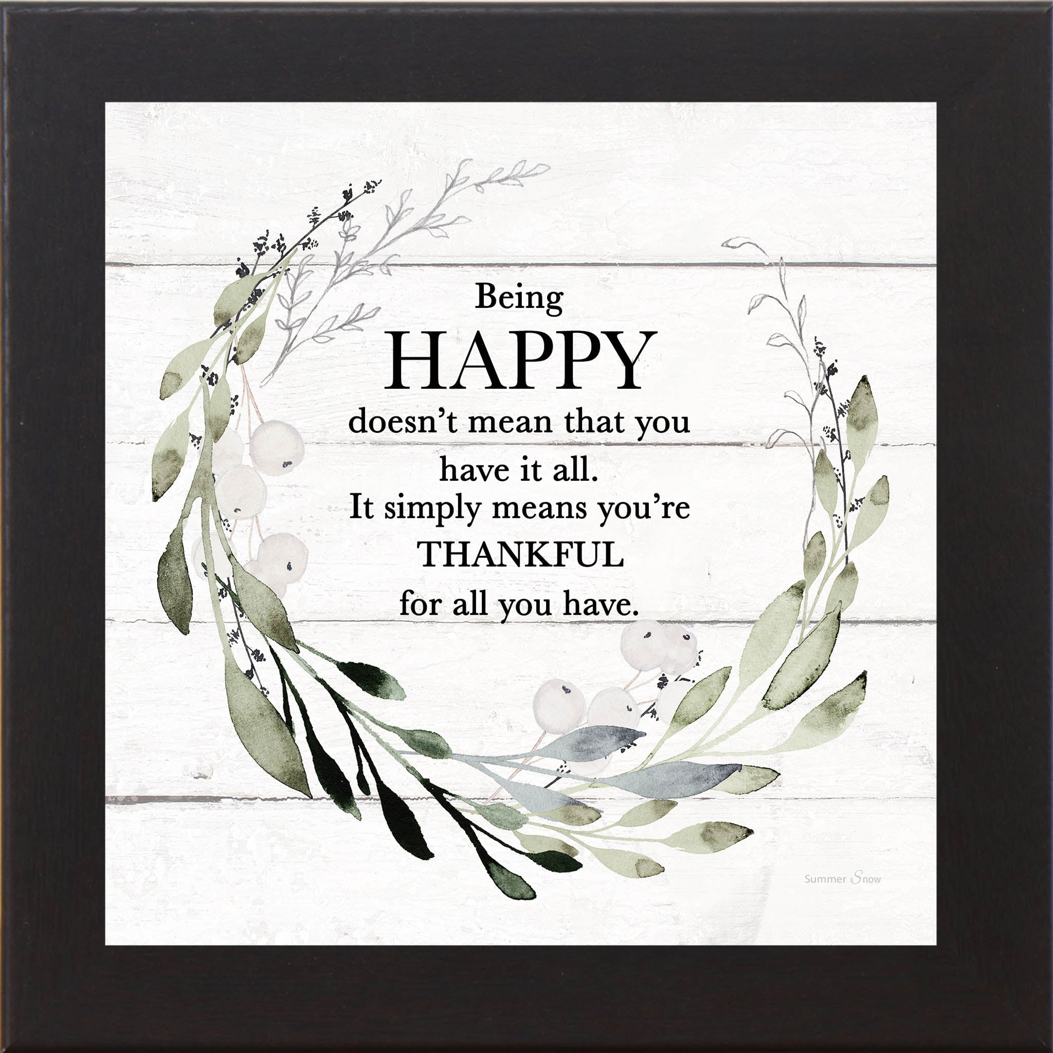 Being Happy – Inspirational Framed Wall Art | Grateful Everyday Home Decor (SS868)