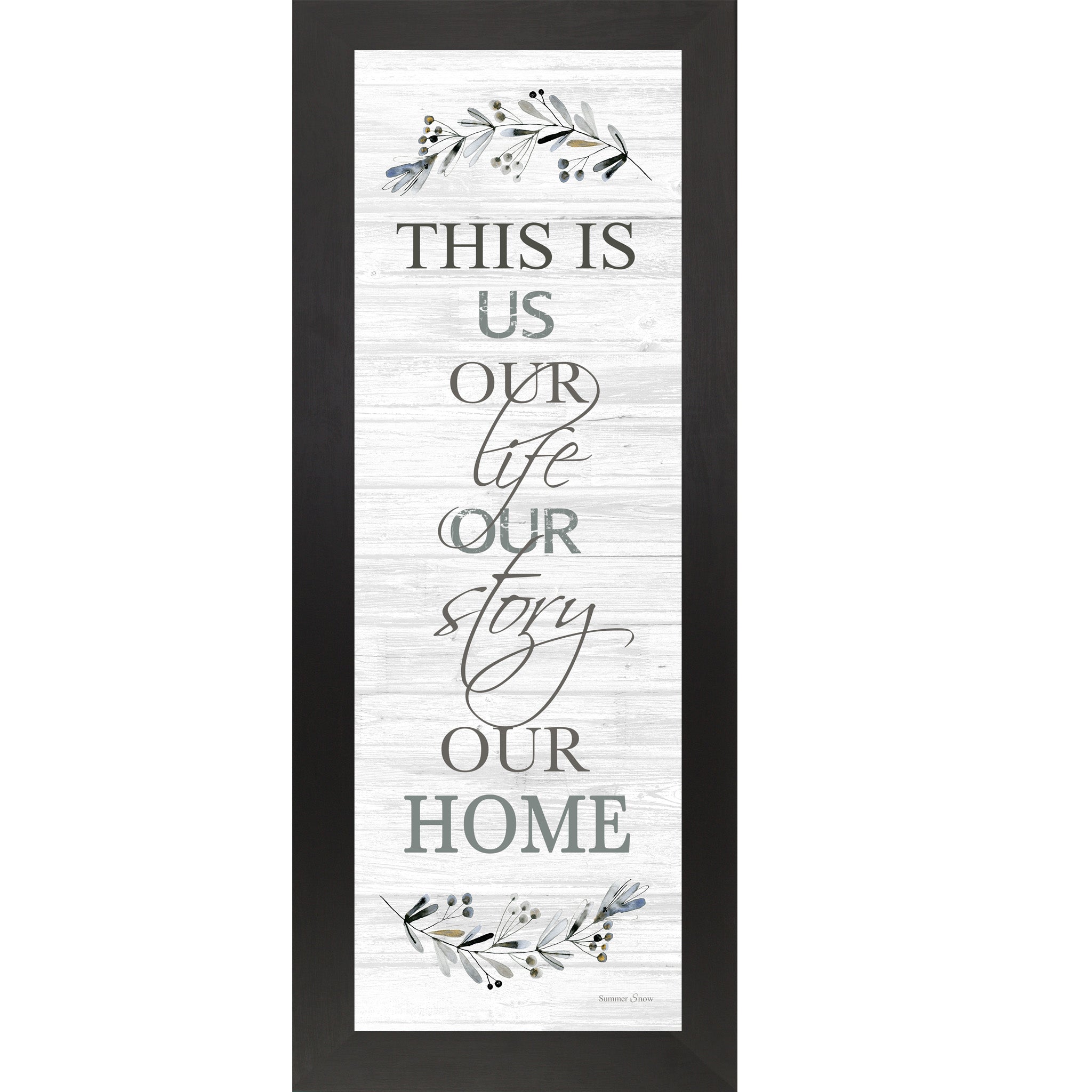 This Is Us Our Life Our Story Our Home – Family Statement Framed Wall Art | Vertical Home Decor (SSA82413)