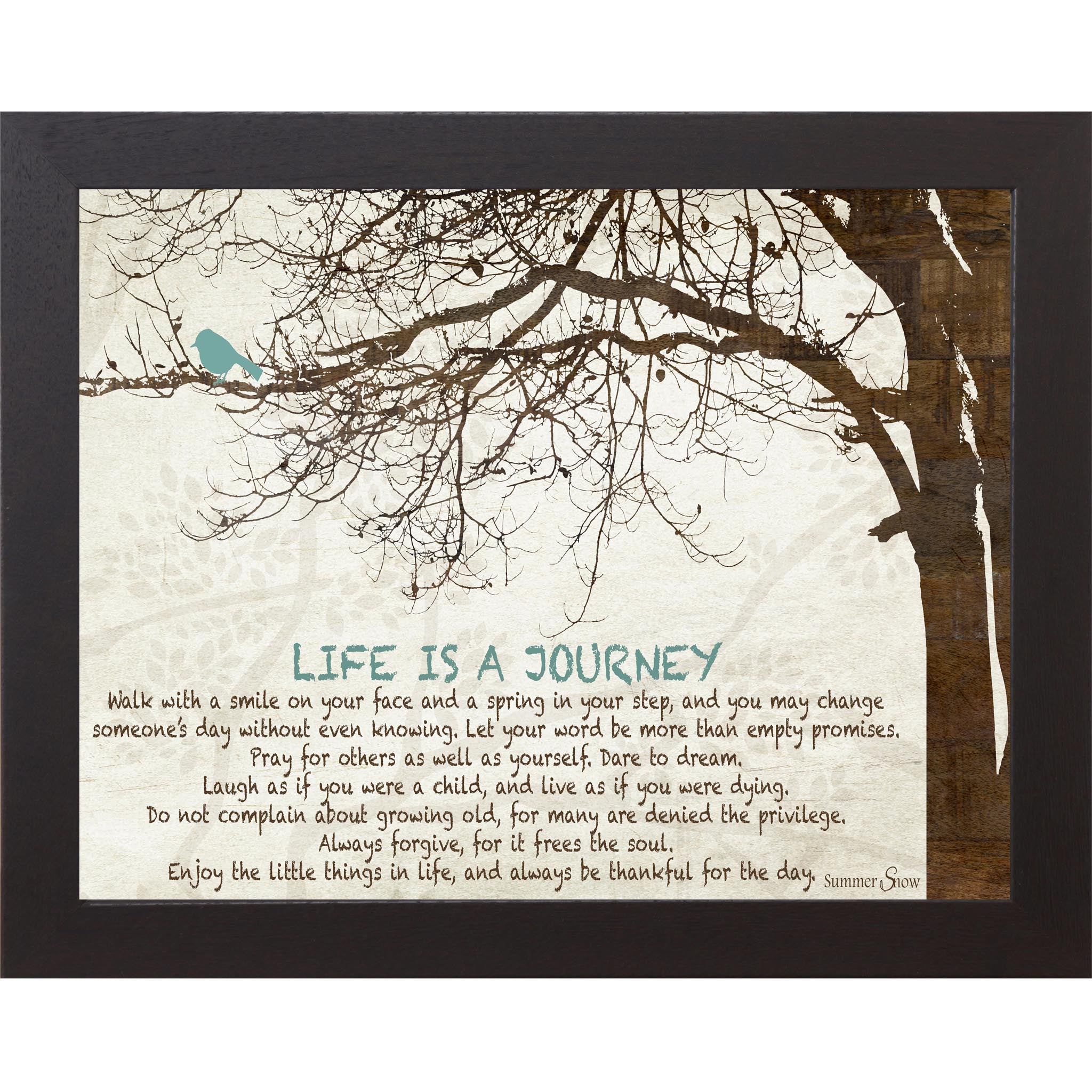Life Is a Journey – Inspirational Framed Wall Art | Meaningful Everyday Home Decor (SS9838)