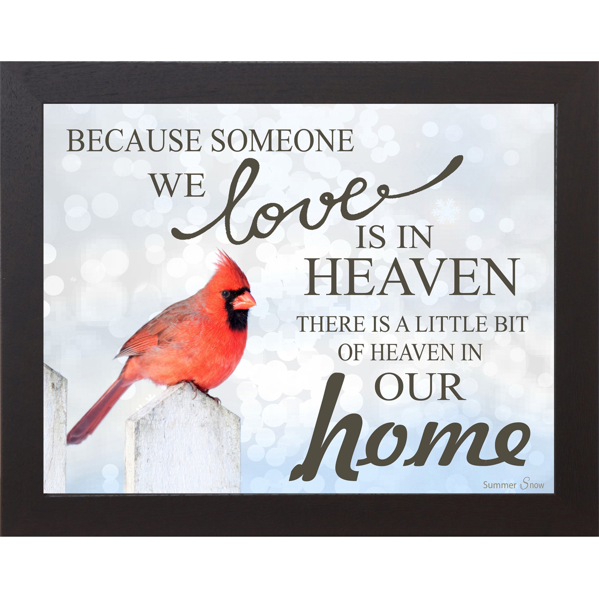 Because Someone We Love Is in Heaven – Cardinal Sympathy Framed Wall Art | Remembrance Decor (SS9719)