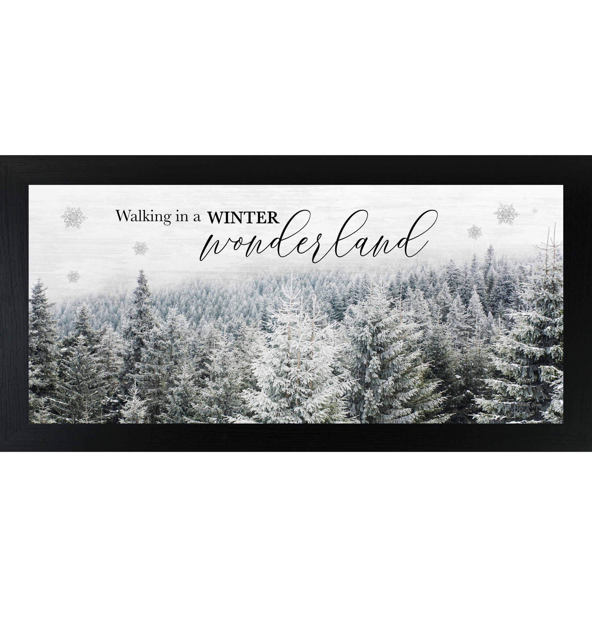 Walking in a Winter Wonderland – Snowy Evergreen Forest Framed Wall Art | Winter Decor (SS1363)