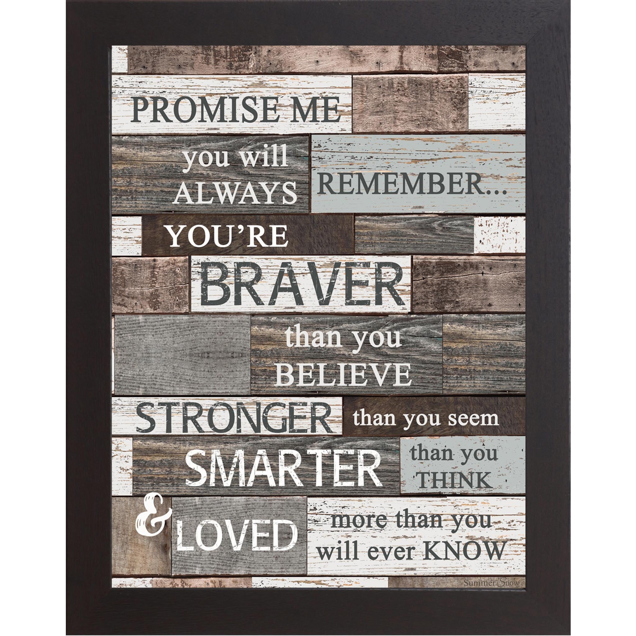 Promise Me You’ll Always Remember – Slatted Wood Inspirational Framed Wall Art (SSA114)