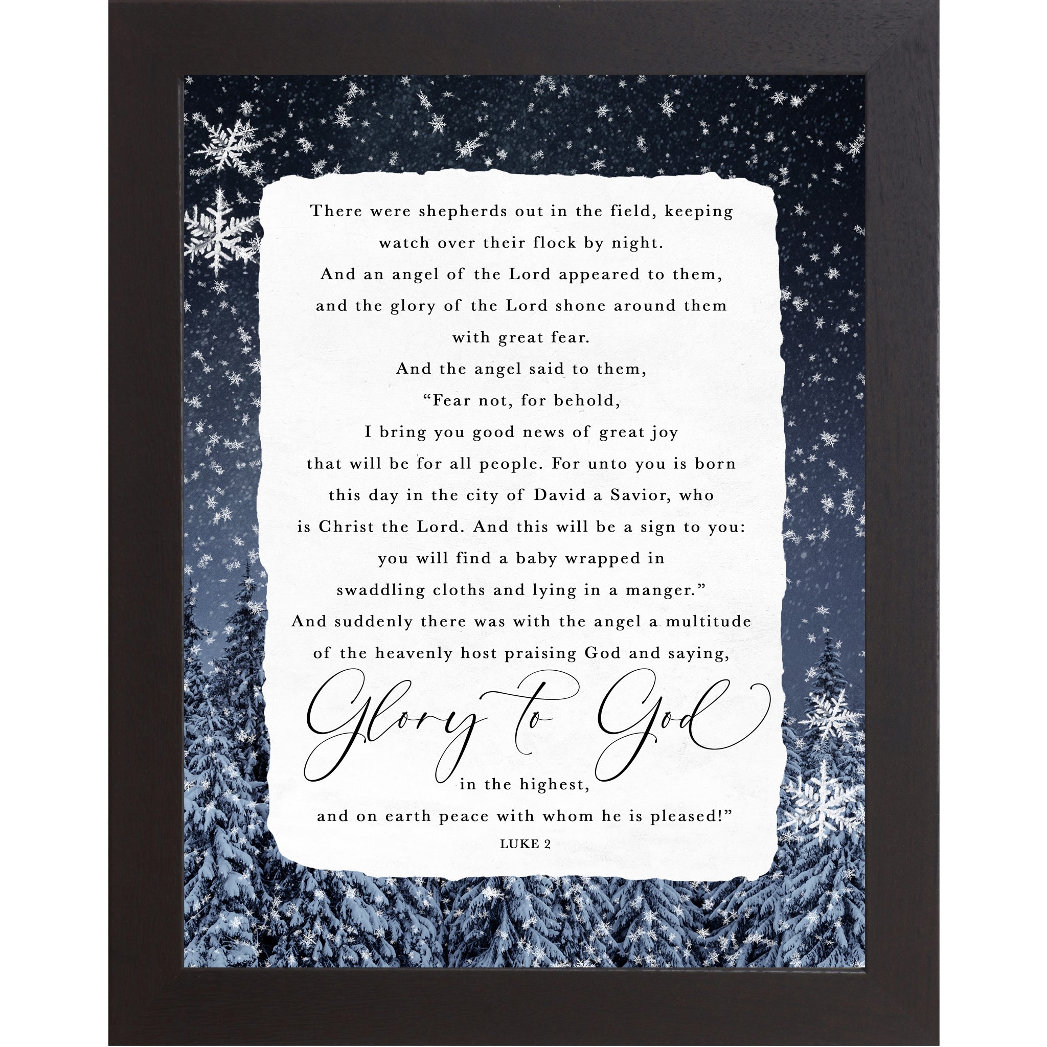 “Glory to God in the Highest” – Angels Appeared to the Shepherds, Luke 2 Christmas Wall Art (SA417) - Summer Snow Art