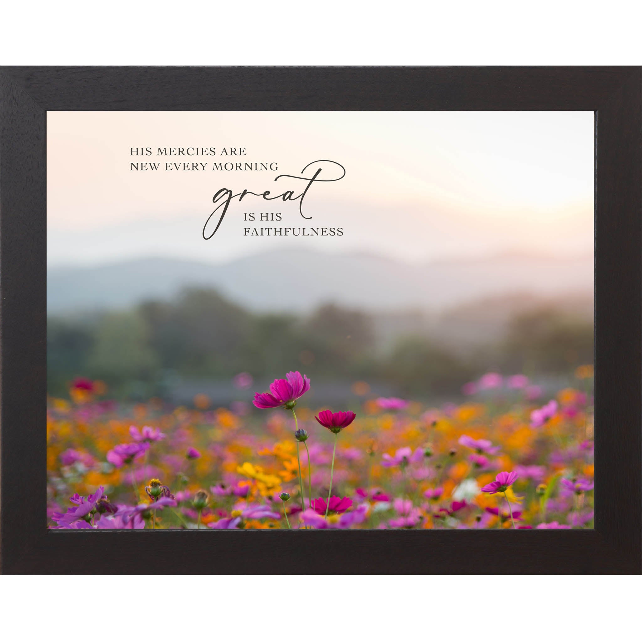 His Mercies Are New Every Morning Wall Art – Floral Scripture Decor, Lamentations 3 Art (SB153) - Summer Snow Art