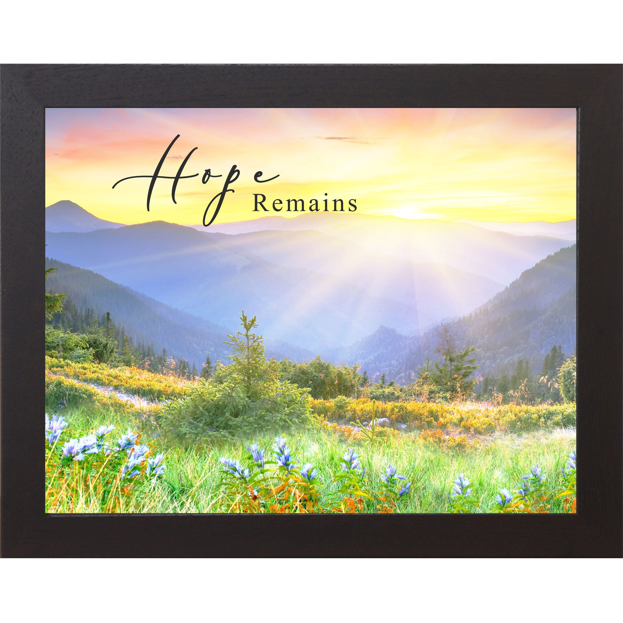 Hope Remains – Framed Mountain Landscape Wall Art | Encouraging Nature Decor by Summer Snow | SN398