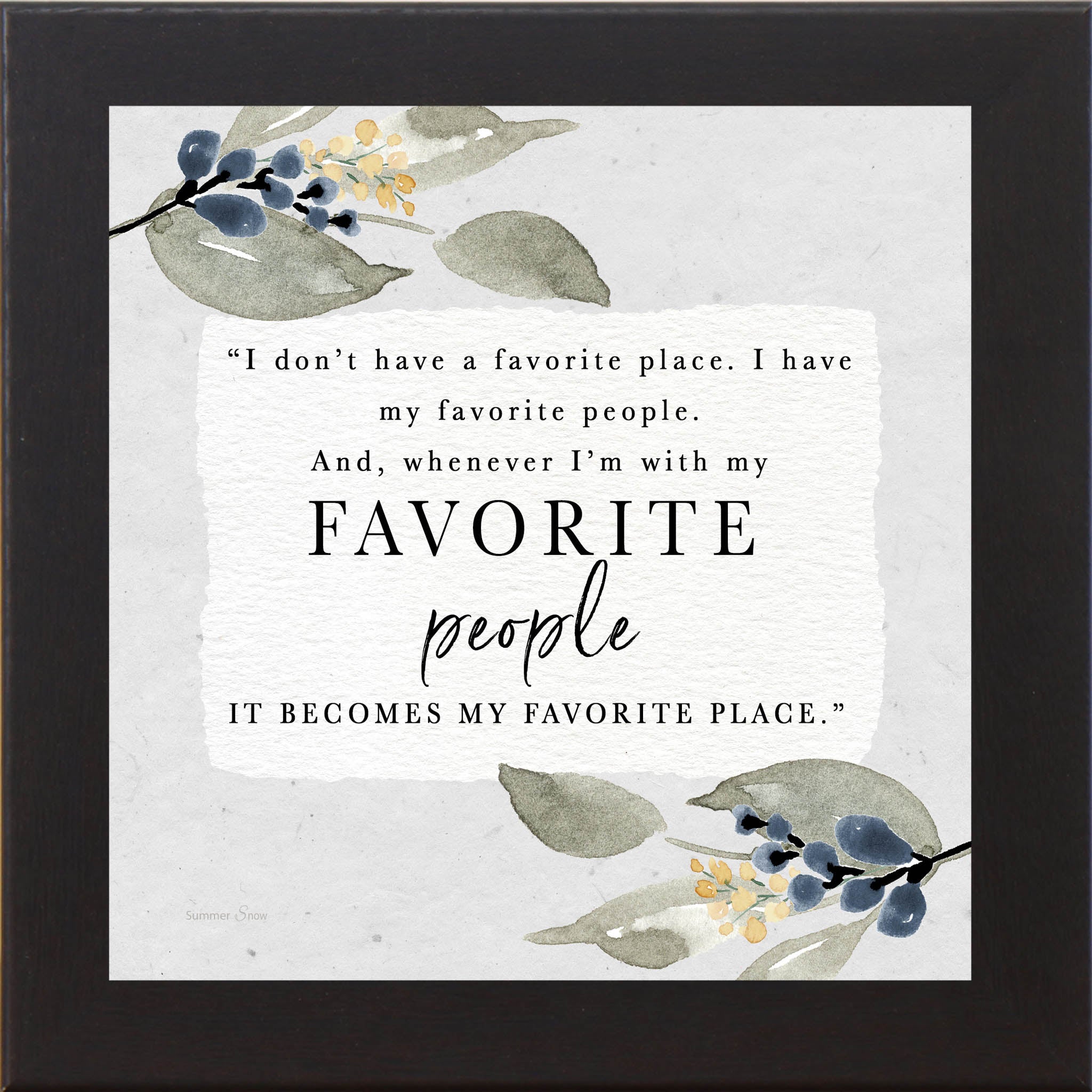 Favorite People – Framed Inspirational Quote Wall Art for Home (SS916)