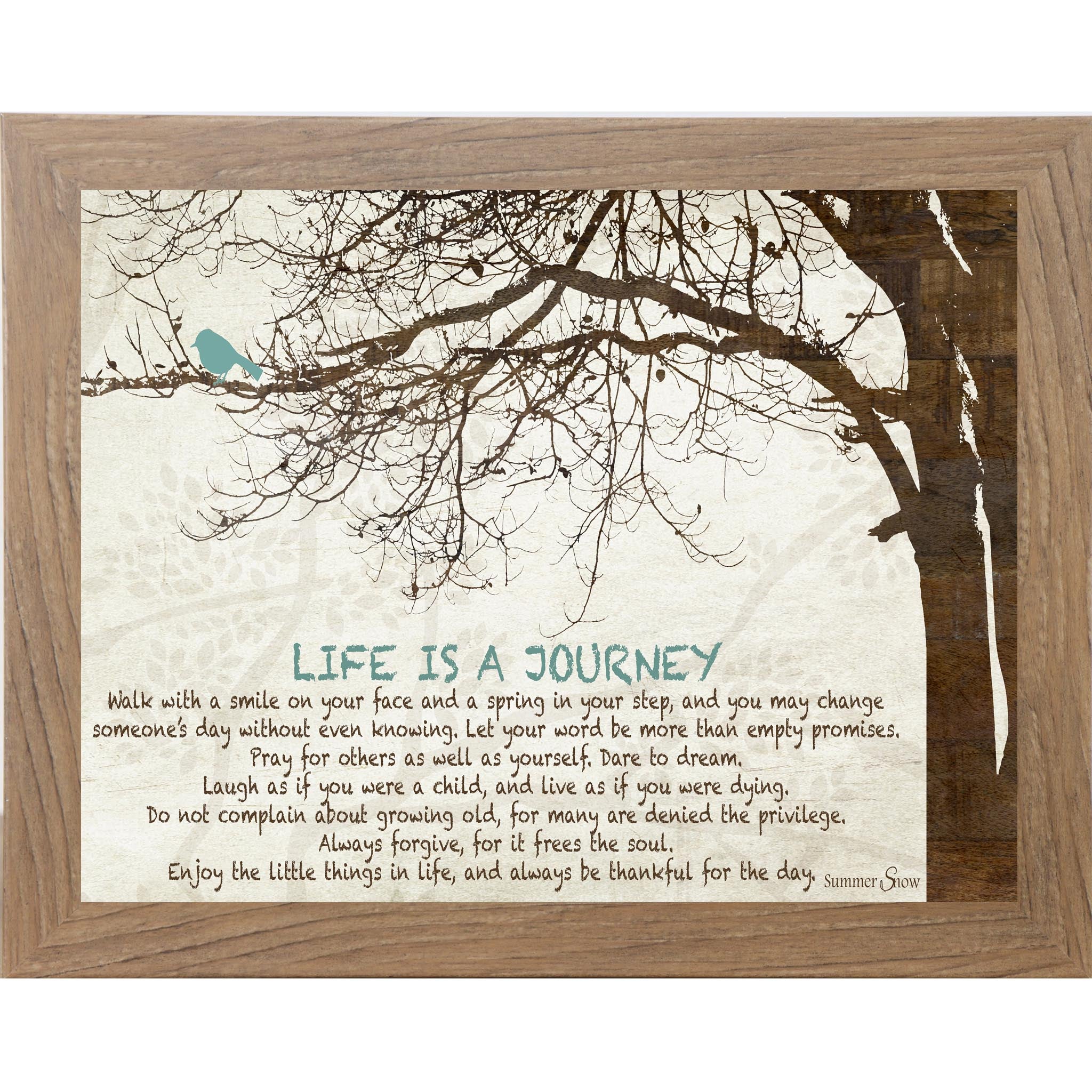 Life Is a Journey – Inspirational Framed Wall Art | Meaningful Everyday Home Decor (SS9838)