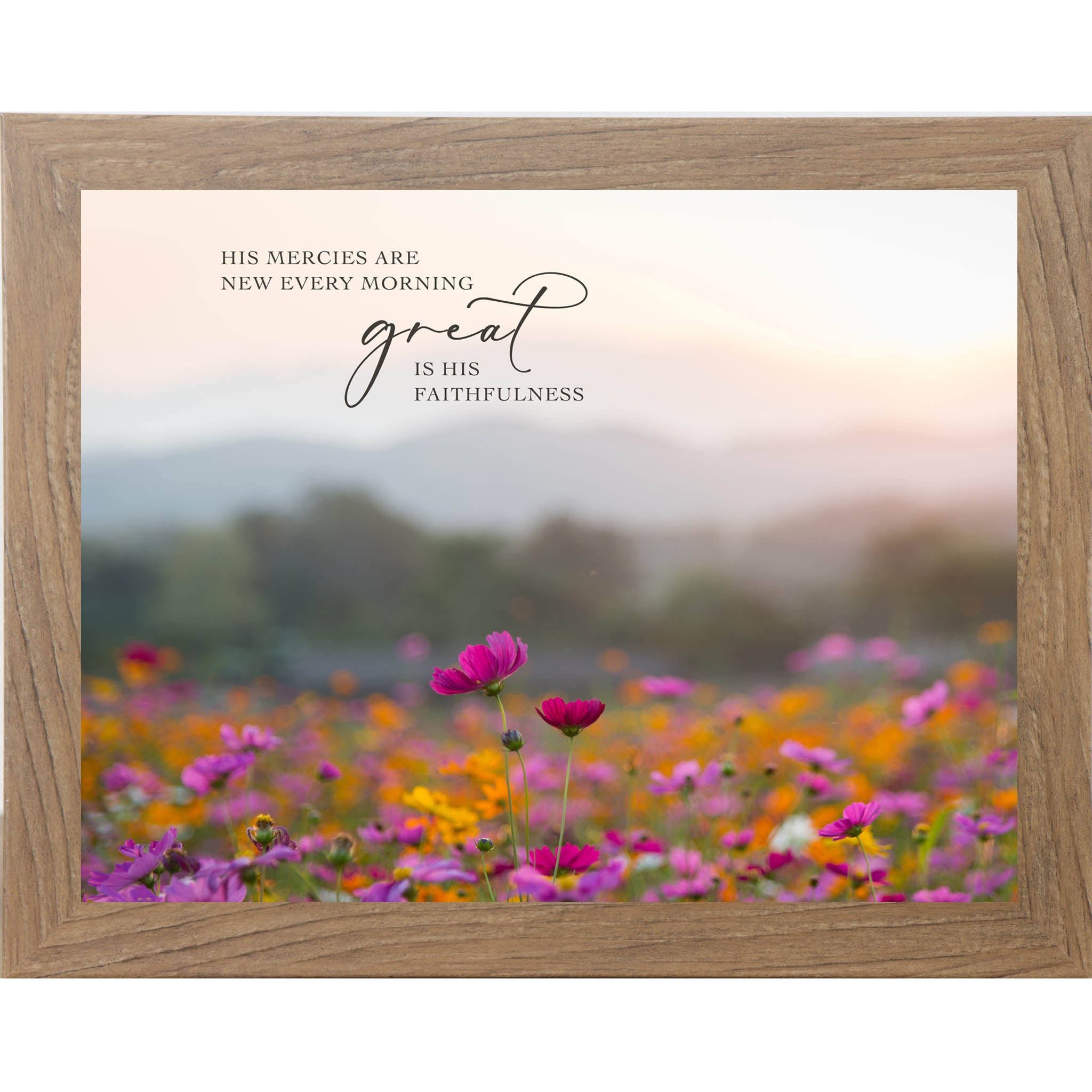 His Mercies Are New Every Morning Wall Art – Floral Scripture Decor, Lamentations 3 Art (SB153) - Summer Snow Art