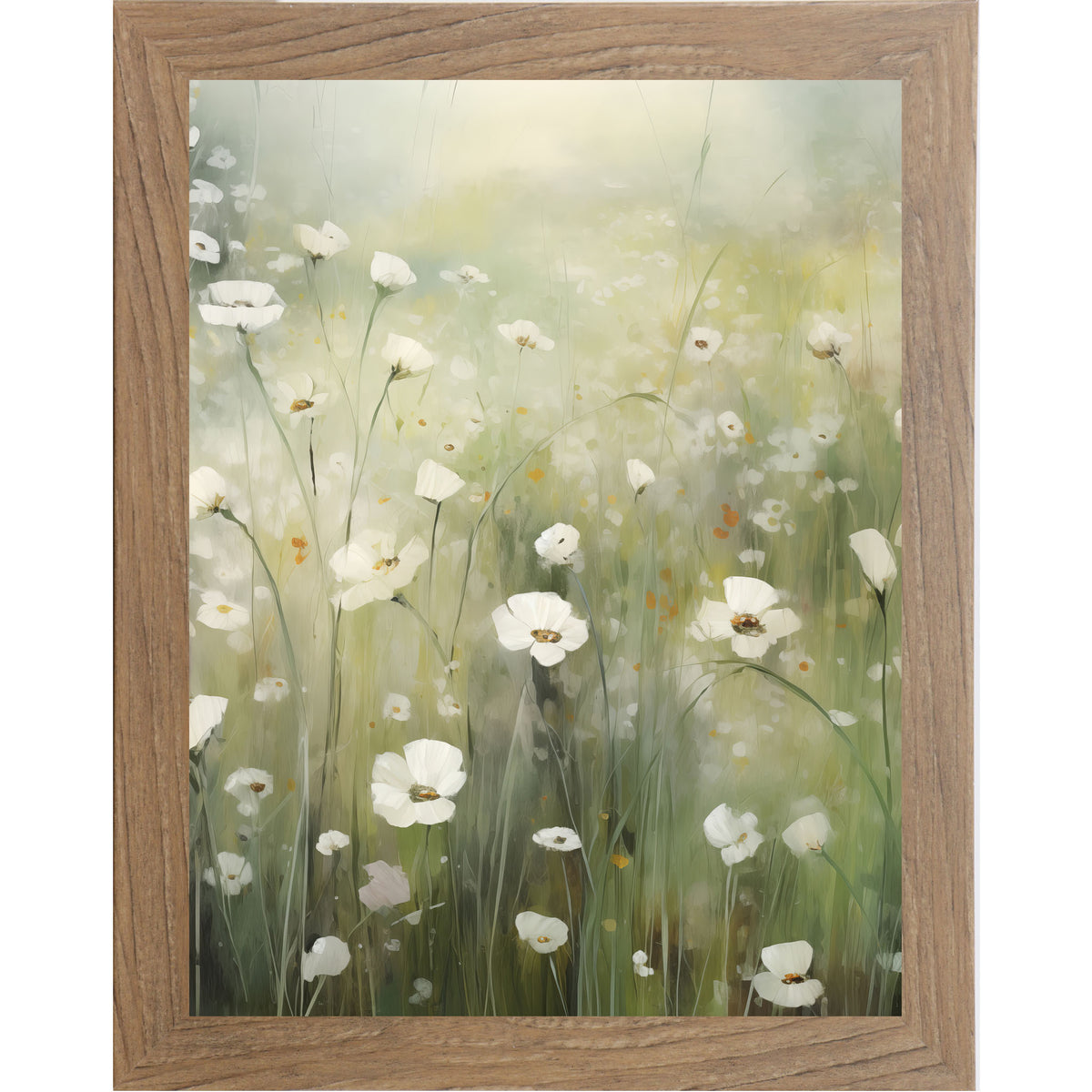 Watercolor Spring Floral Wall Art – No Words Soft Botanical Framed Art (SB124) - Summer Snow Art
