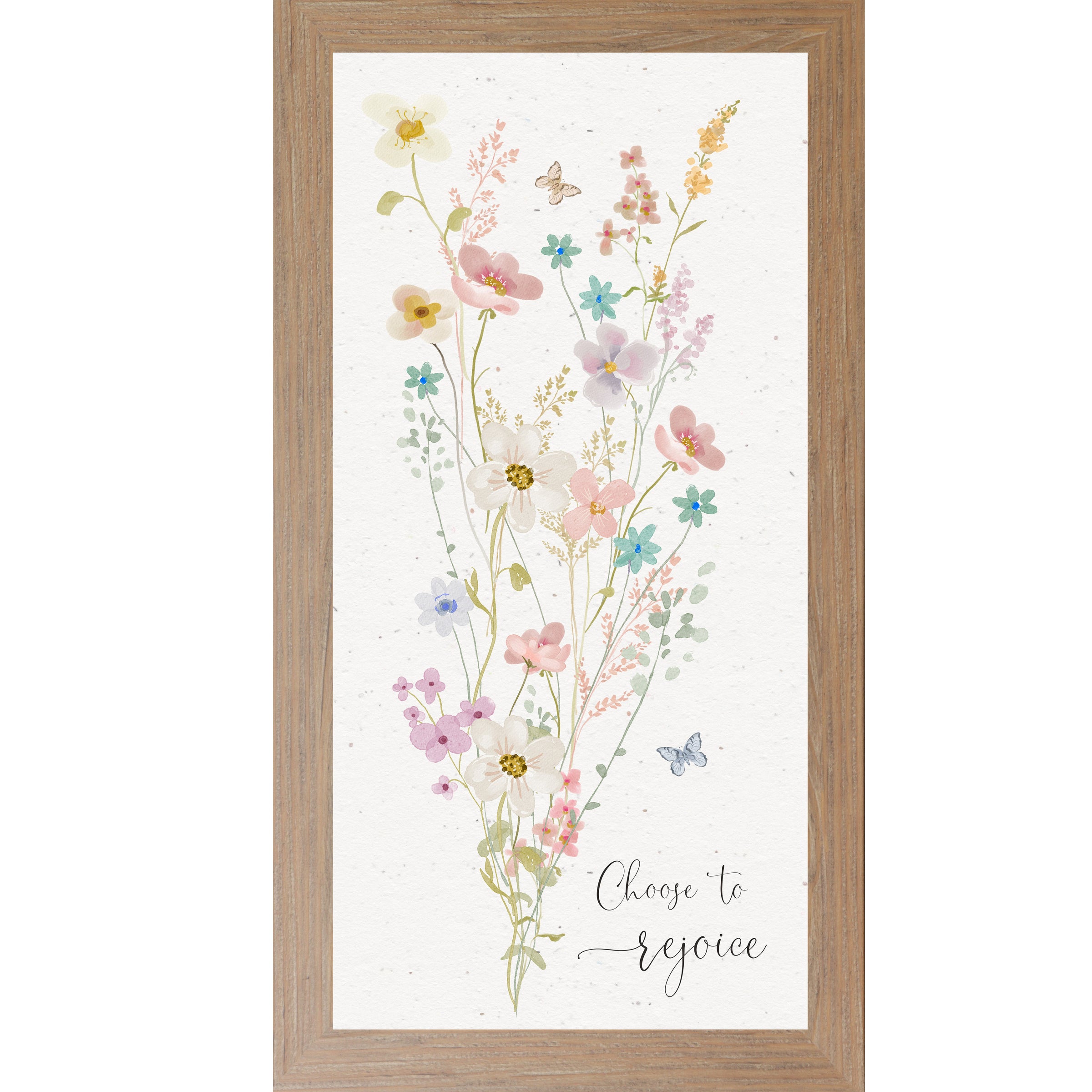 Choose to Rejoice – Floral Pastel Framed Wall Art, Inspirational Spring Decor (SB730)
