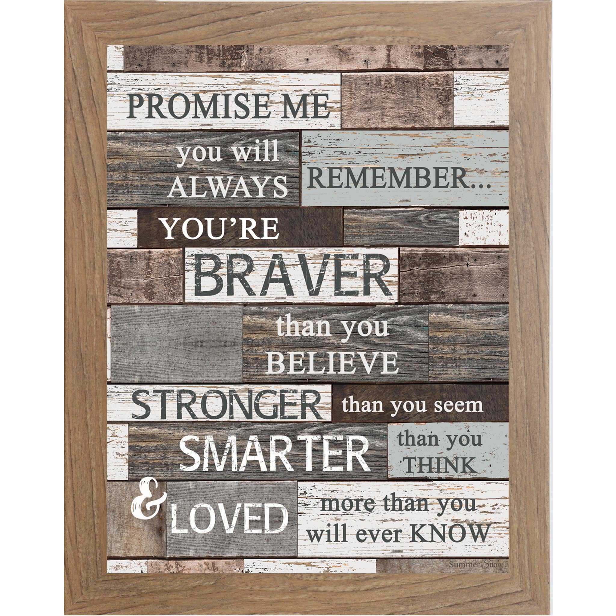 Promise Me You’ll Always Remember – Slatted Wood Inspirational Framed Wall Art (SSA114)