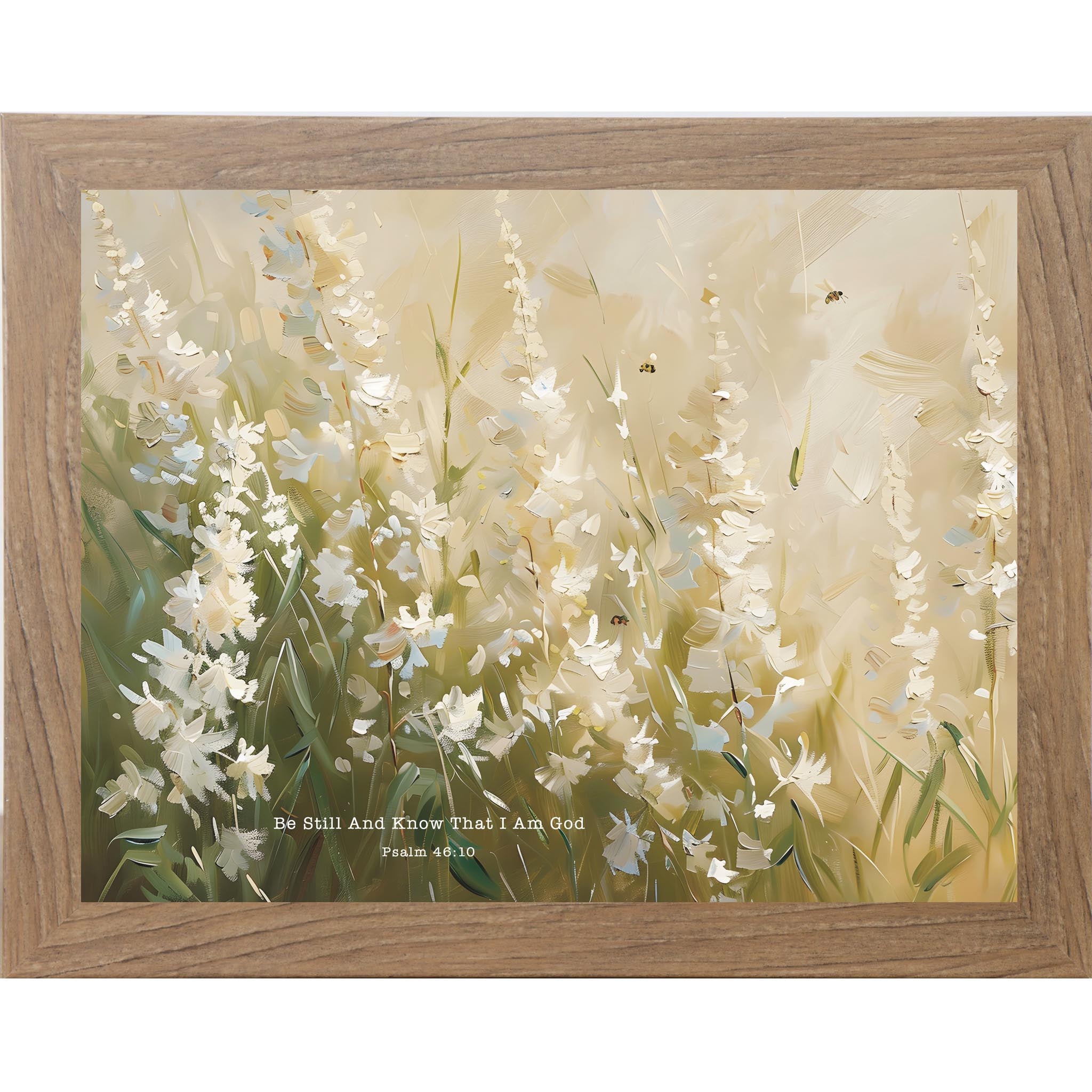 Be Still And Know That I Am God Wall Art – Psalm 46:10 Floral Decor (SB147)