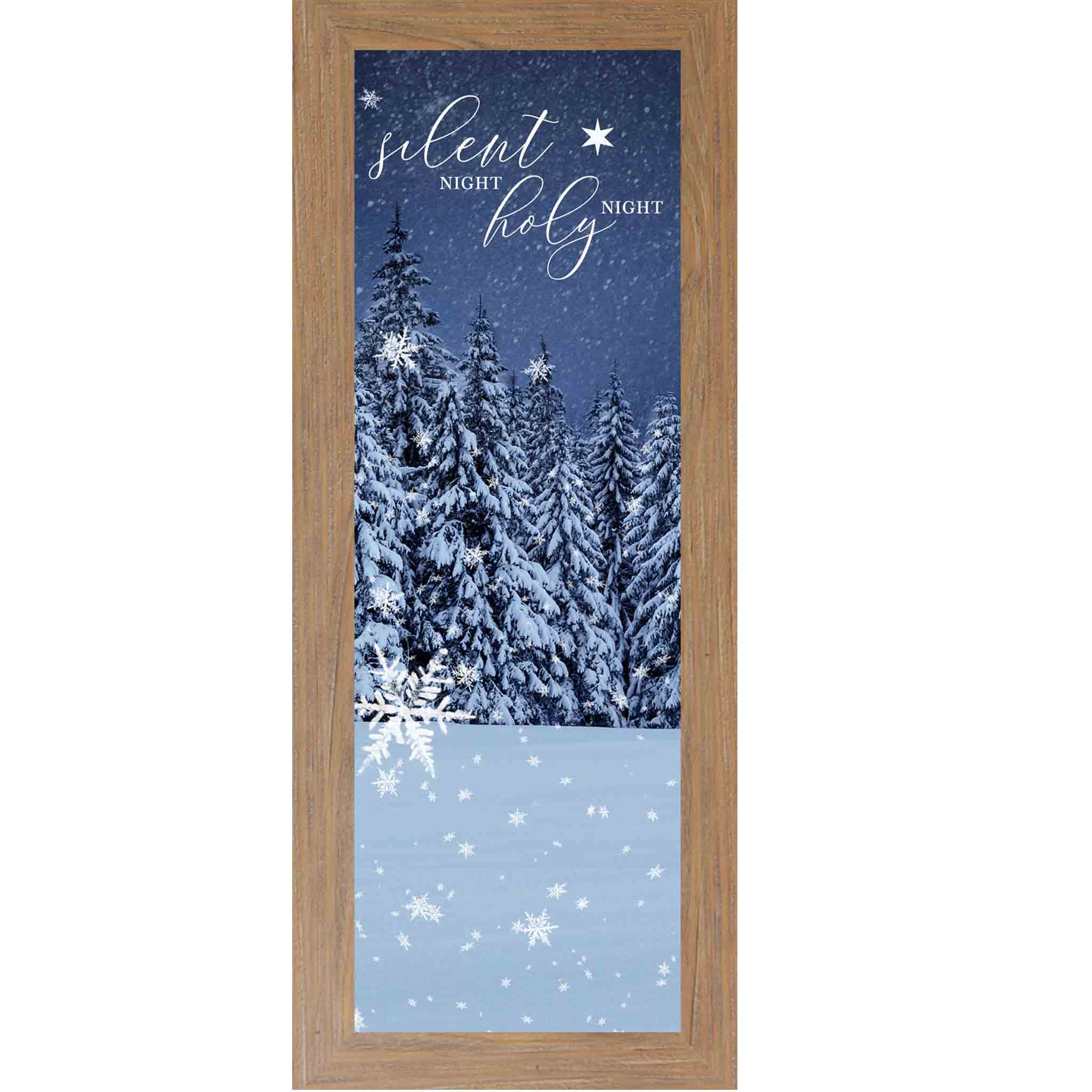 Silent Night Holy Night – Winter Forest Christmas Wall Art  Vertical Framed Art by Summer Snow (SB907)