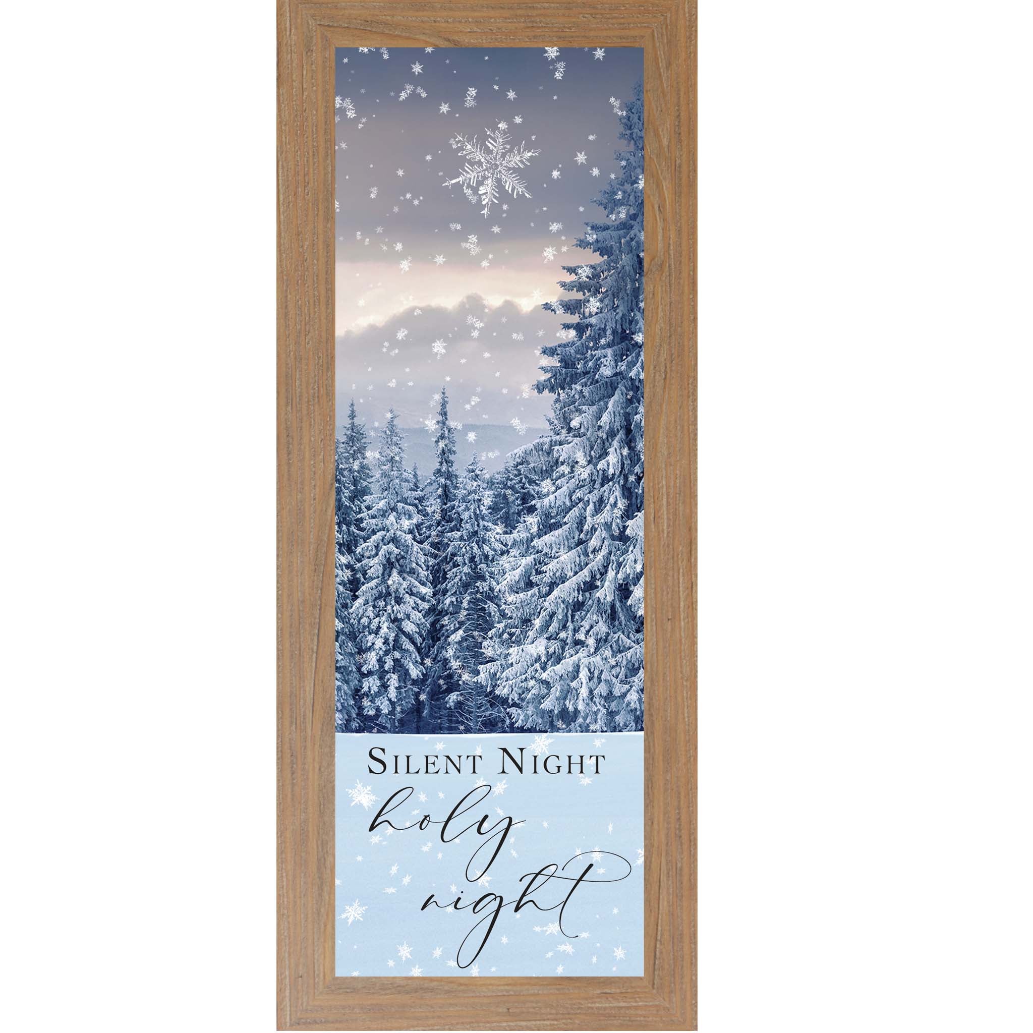 Silent Night, Holy Night – Slim Vertical Christmas Wall Art, Winter Faith Decor (SB910)