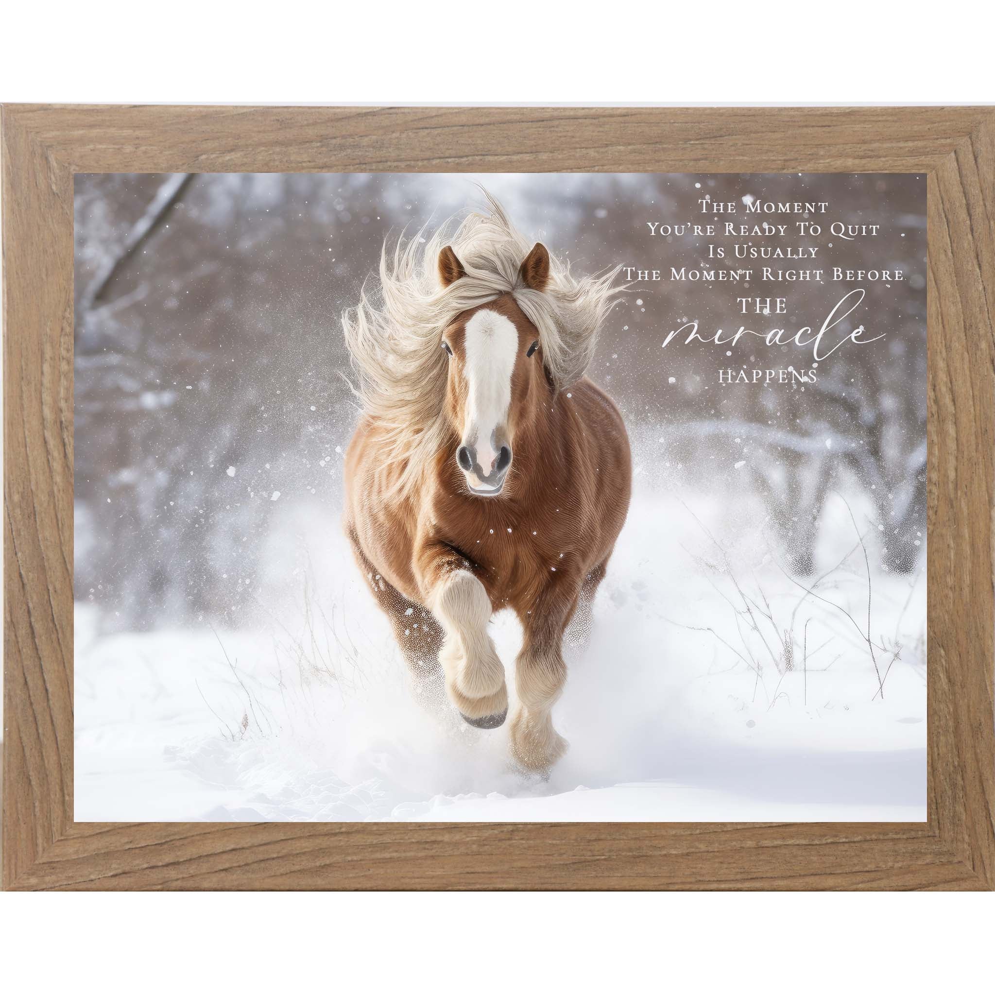 The Moment You’re Ready To Quit – Inspirational Winter Horse Art by Summer Snow (SB160)