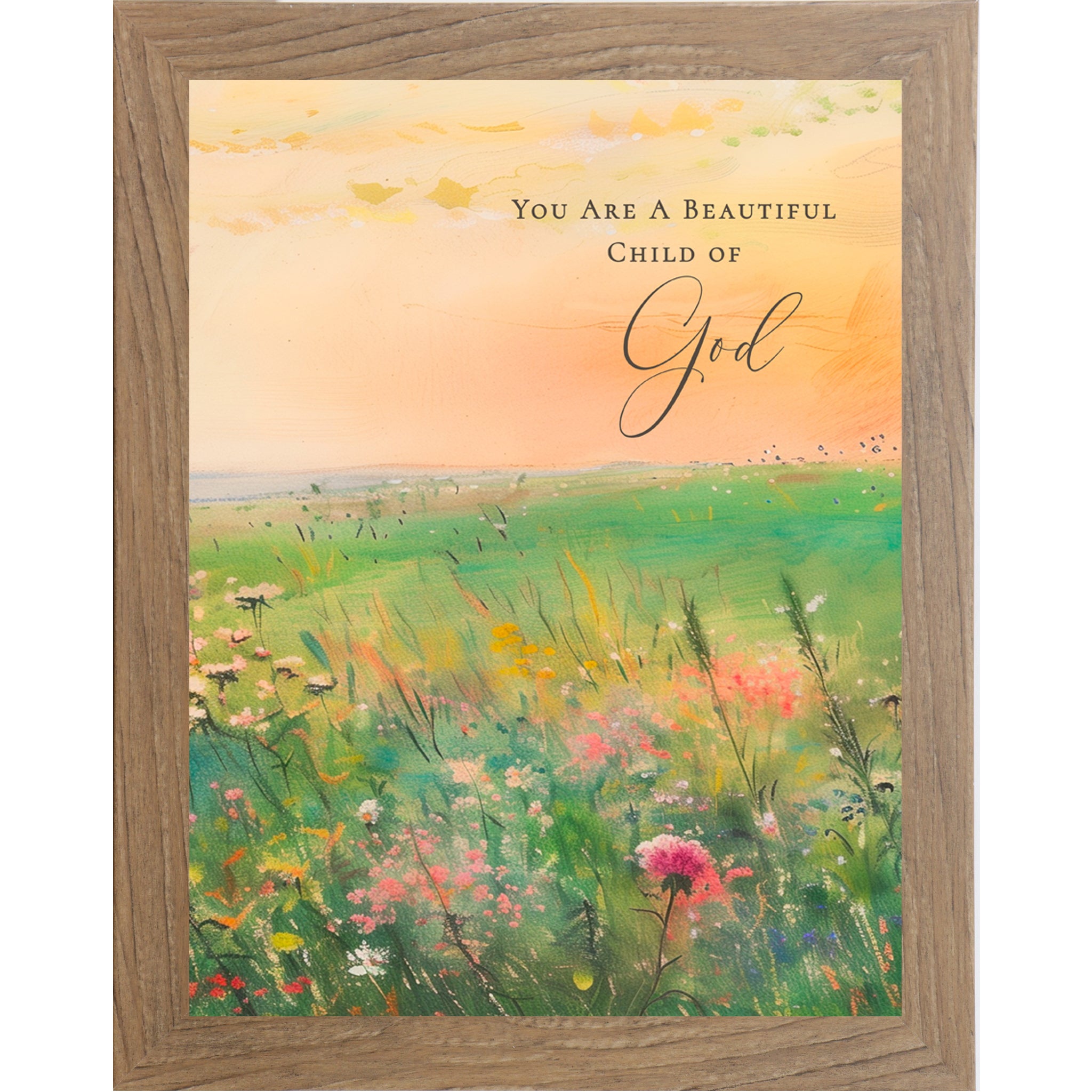 You Are a Beautiful Child of God – Christian Encouragement Wall Art, Watercolor Floral Field – SB158 - Summer Snow Art