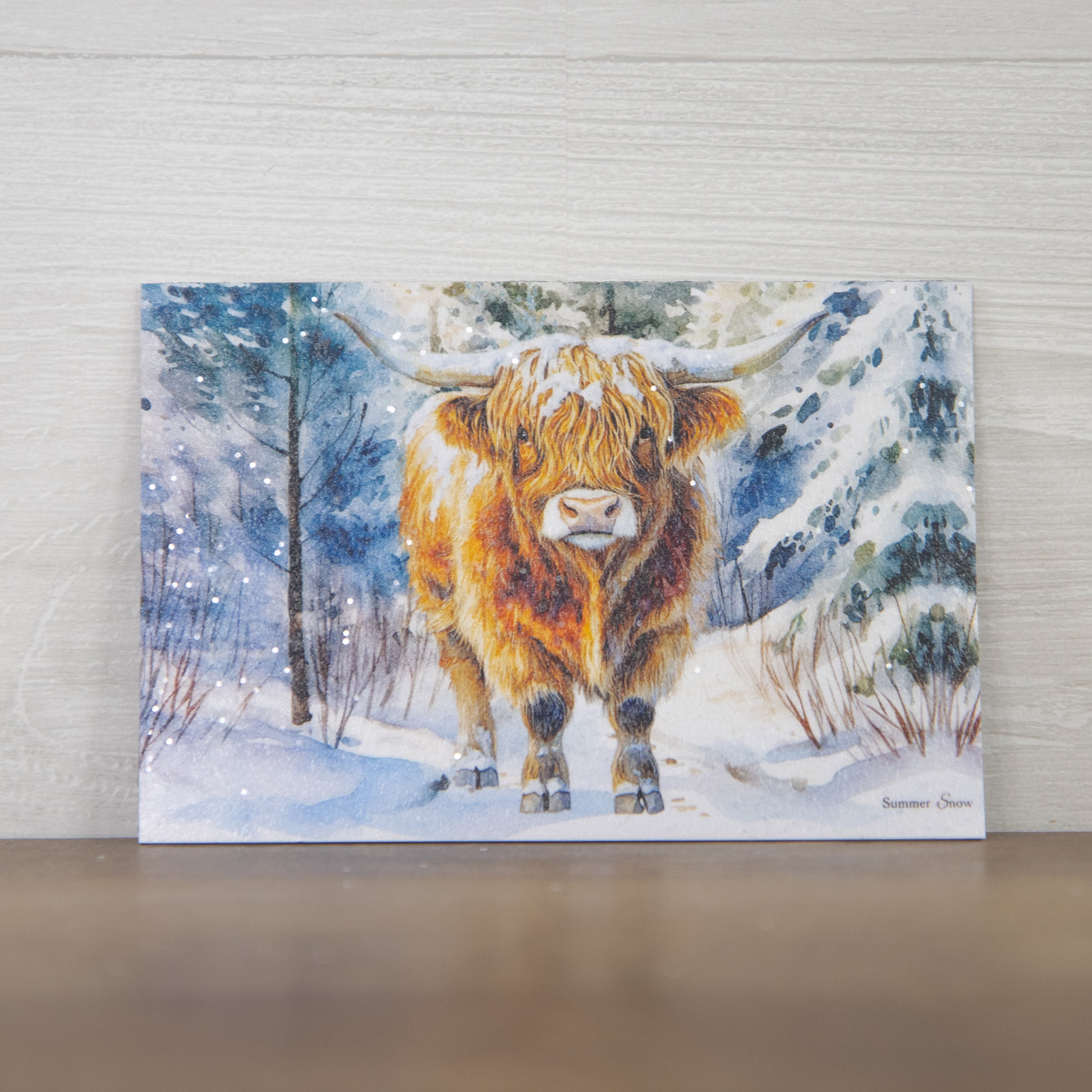 Highland Cow in the Snow Magnet – Winter Farm Decor (NS418M)