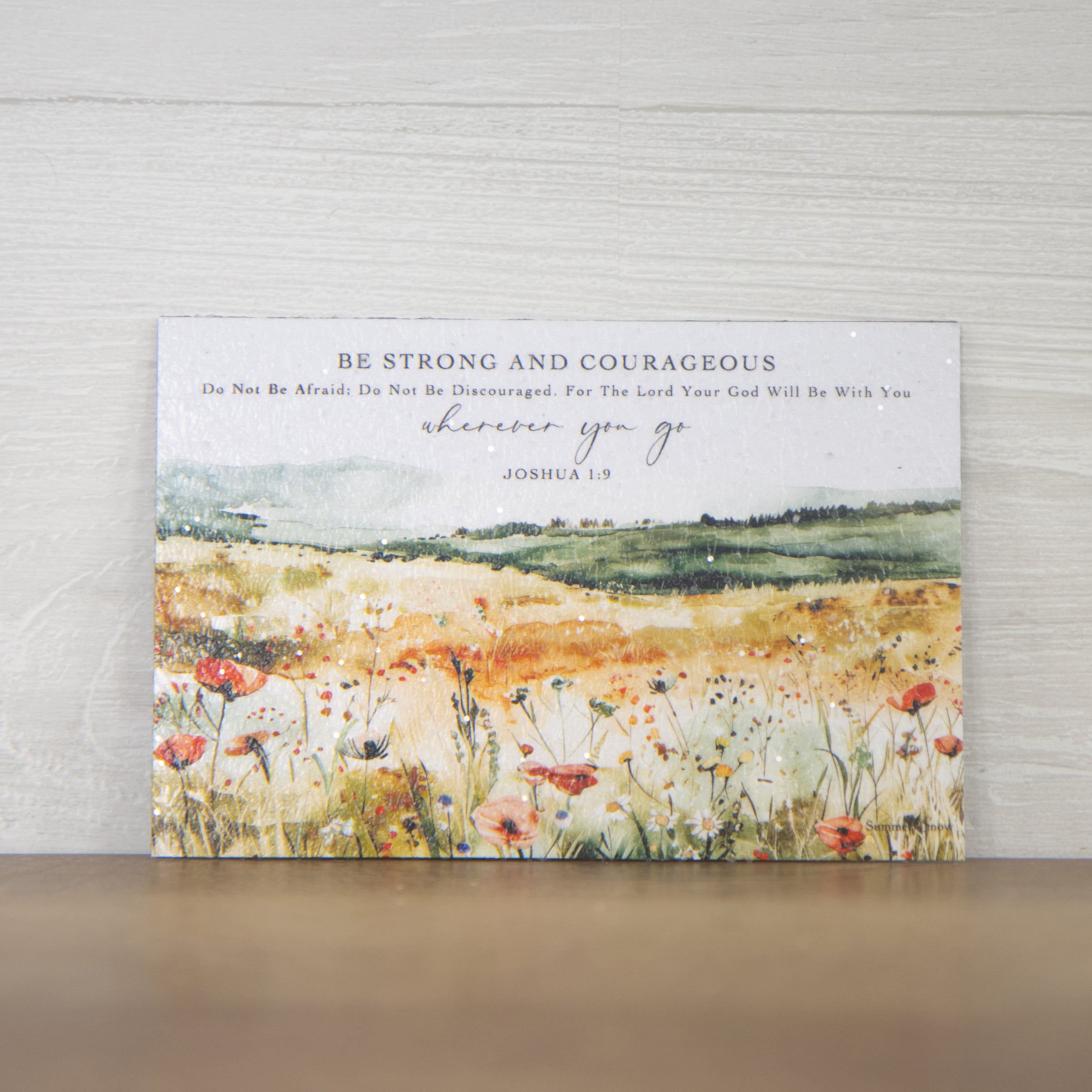 Be Strong and Courageous Magnet – Joshua 1:9 Floral Decor (NS370M)