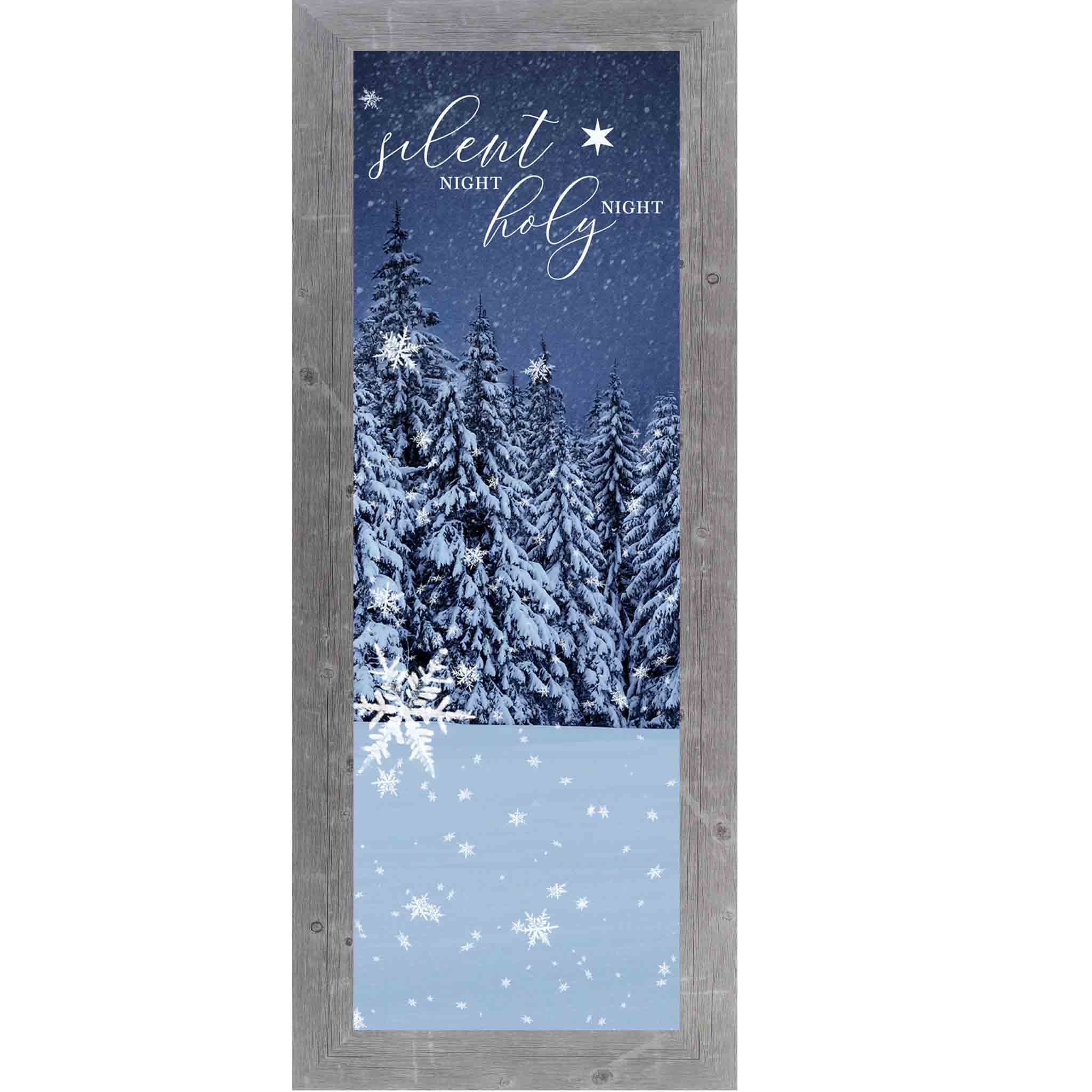 Silent Night Holy Night – Winter Forest Christmas Wall Art  Vertical Framed Art by Summer Snow (SB907)