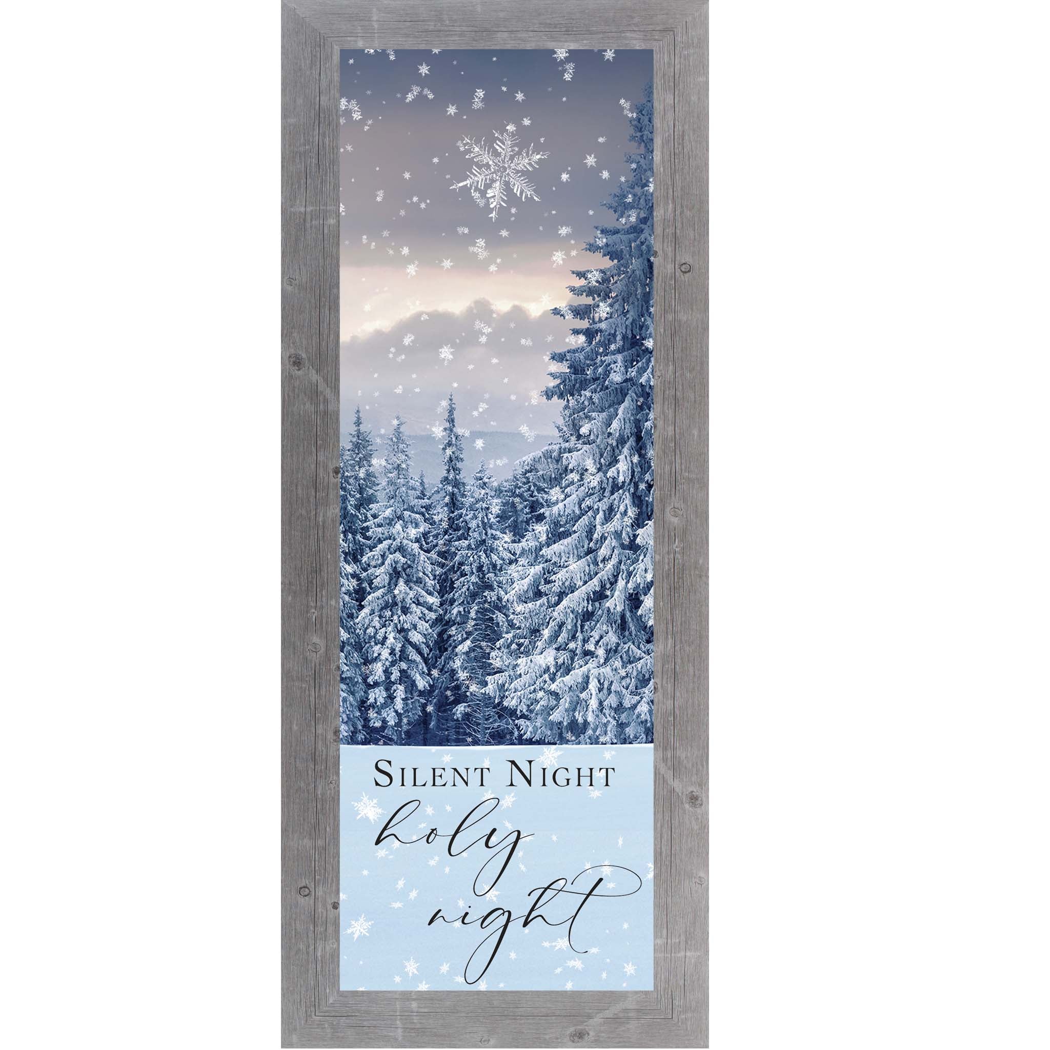 Silent Night, Holy Night – Slim Vertical Christmas Wall Art, Winter Faith Decor (SB910)