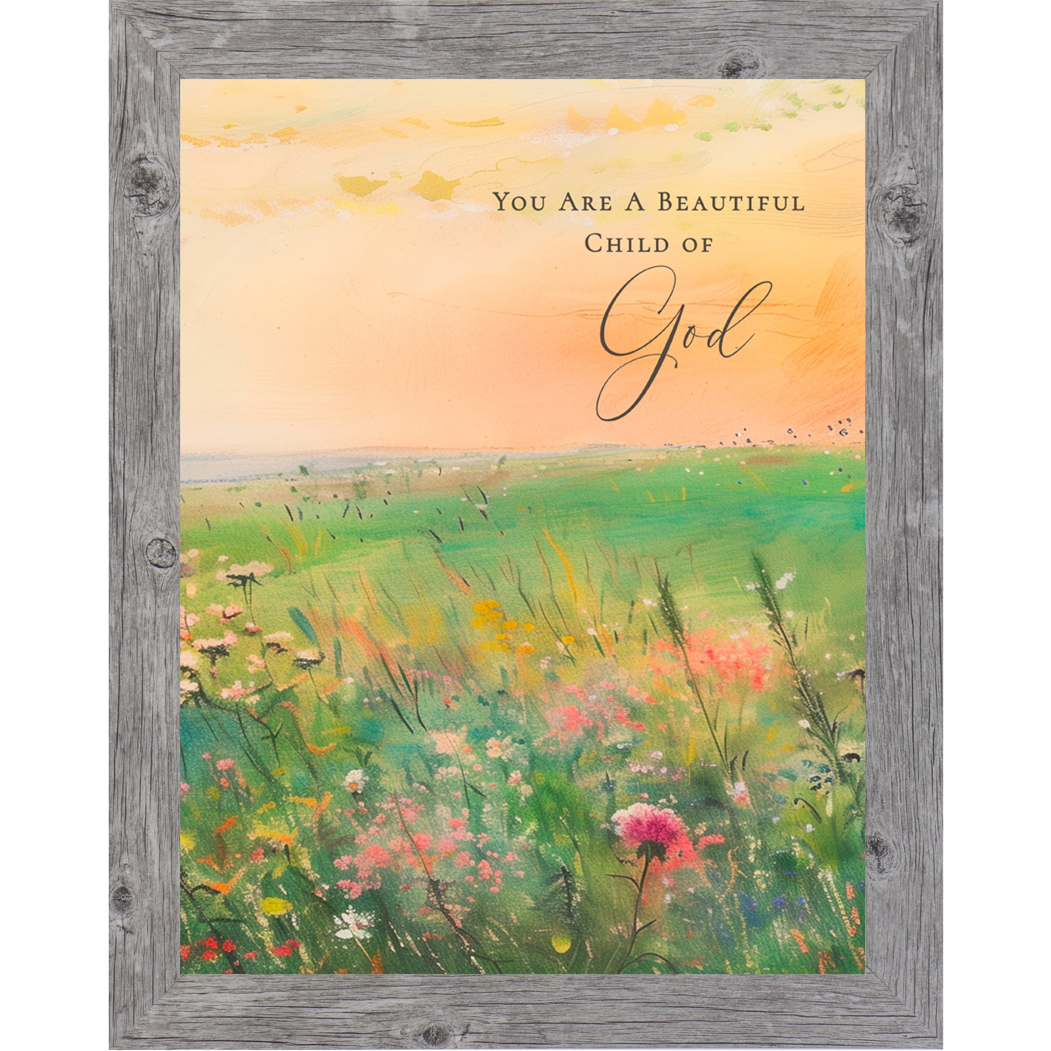 You Are a Beautiful Child of God – Christian Encouragement Wall Art, Watercolor Floral Field – SB158 - Summer Snow Art