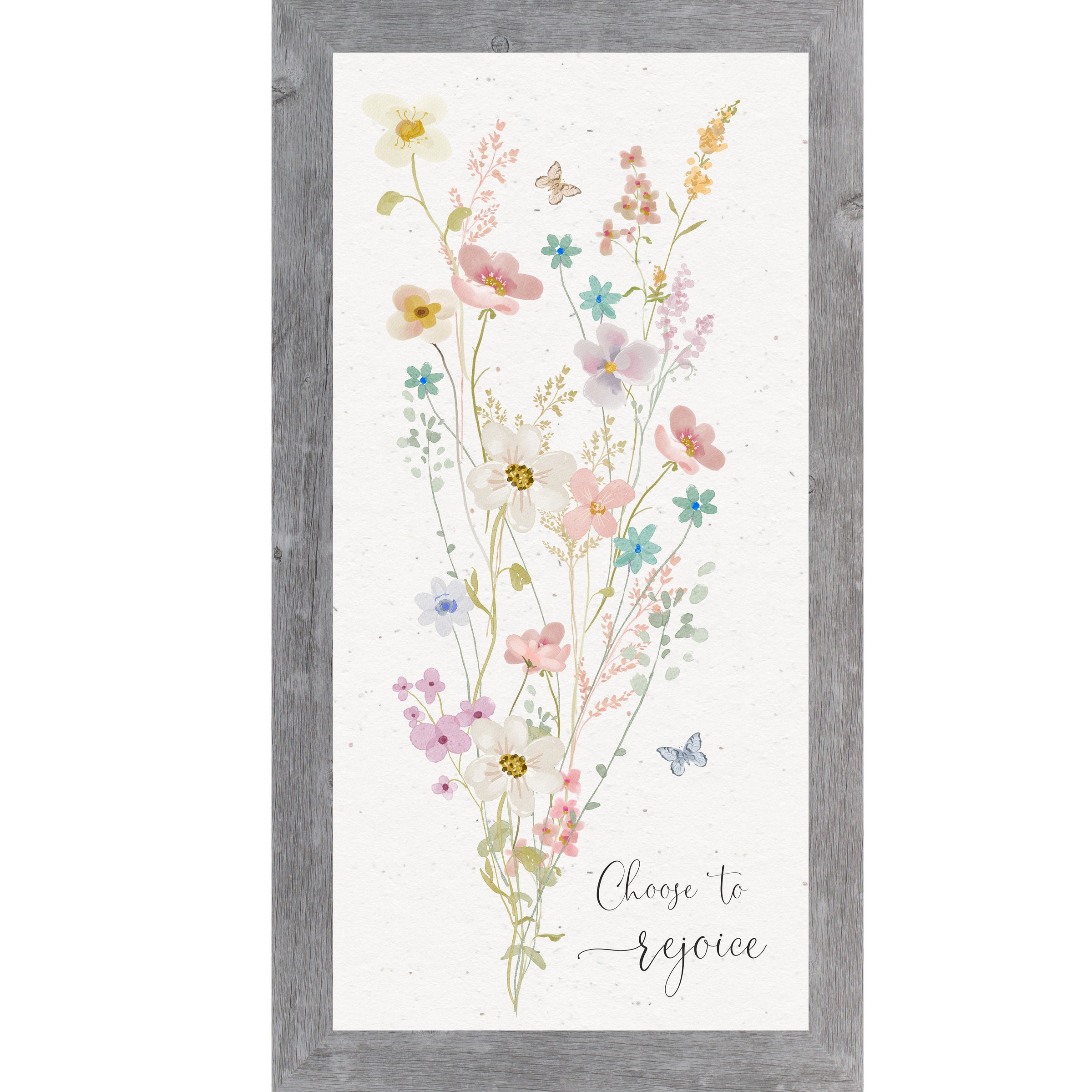 Choose to Rejoice – Floral Pastel Framed Wall Art, Inspirational Spring Decor (SB730)