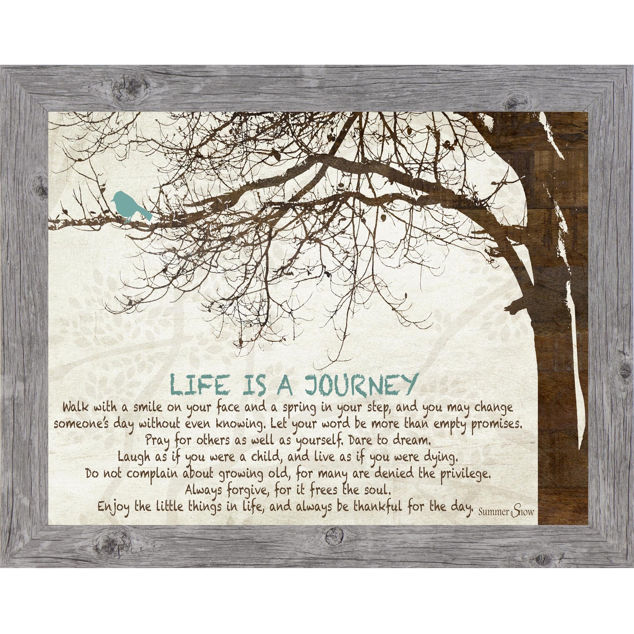 Life Is a Journey – Inspirational Framed Wall Art | Meaningful Everyday Home Decor (SS9838)