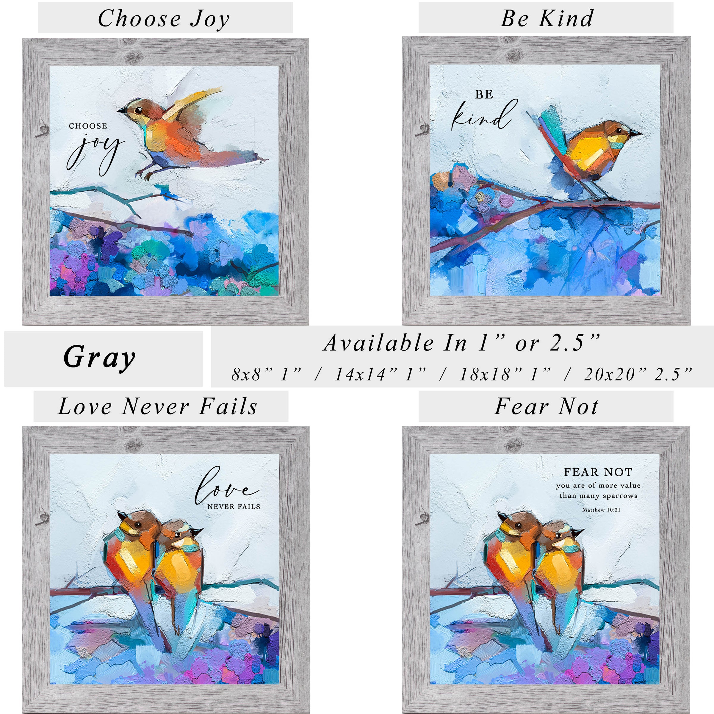 Christian Bird Wall Art – Faith & Encouragement Choose A Design | SN24–SN28