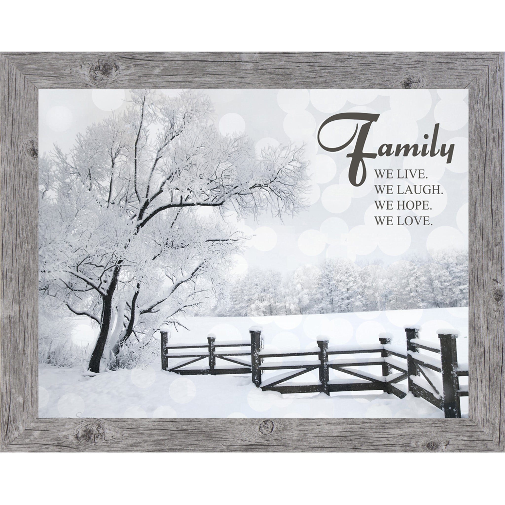 Family – We Live, We Laugh, We Hope, We Love – Framed Winter Family Wall Art (SSA099)