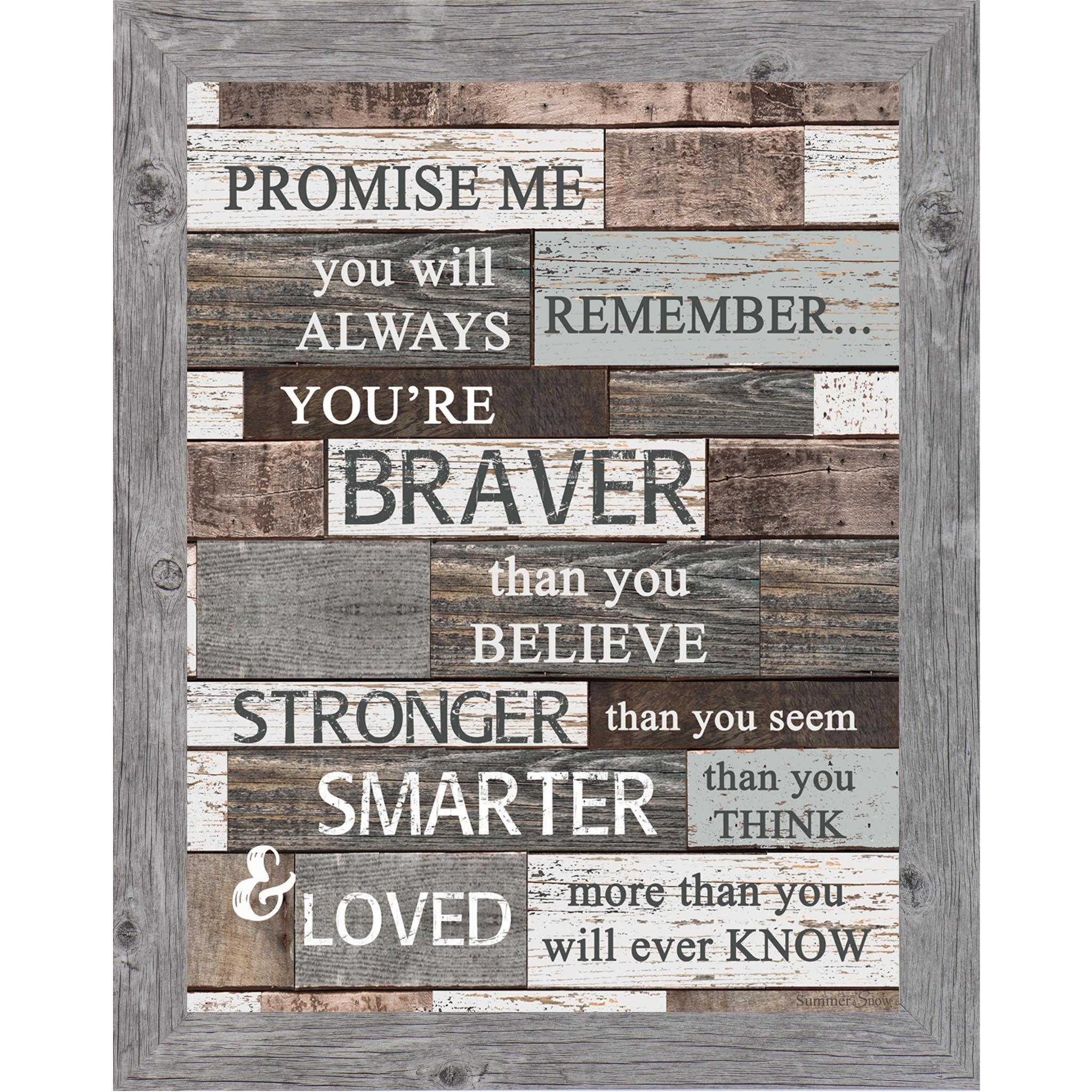 Promise Me You’ll Always Remember – Slatted Wood Inspirational Framed Wall Art (SSA114)