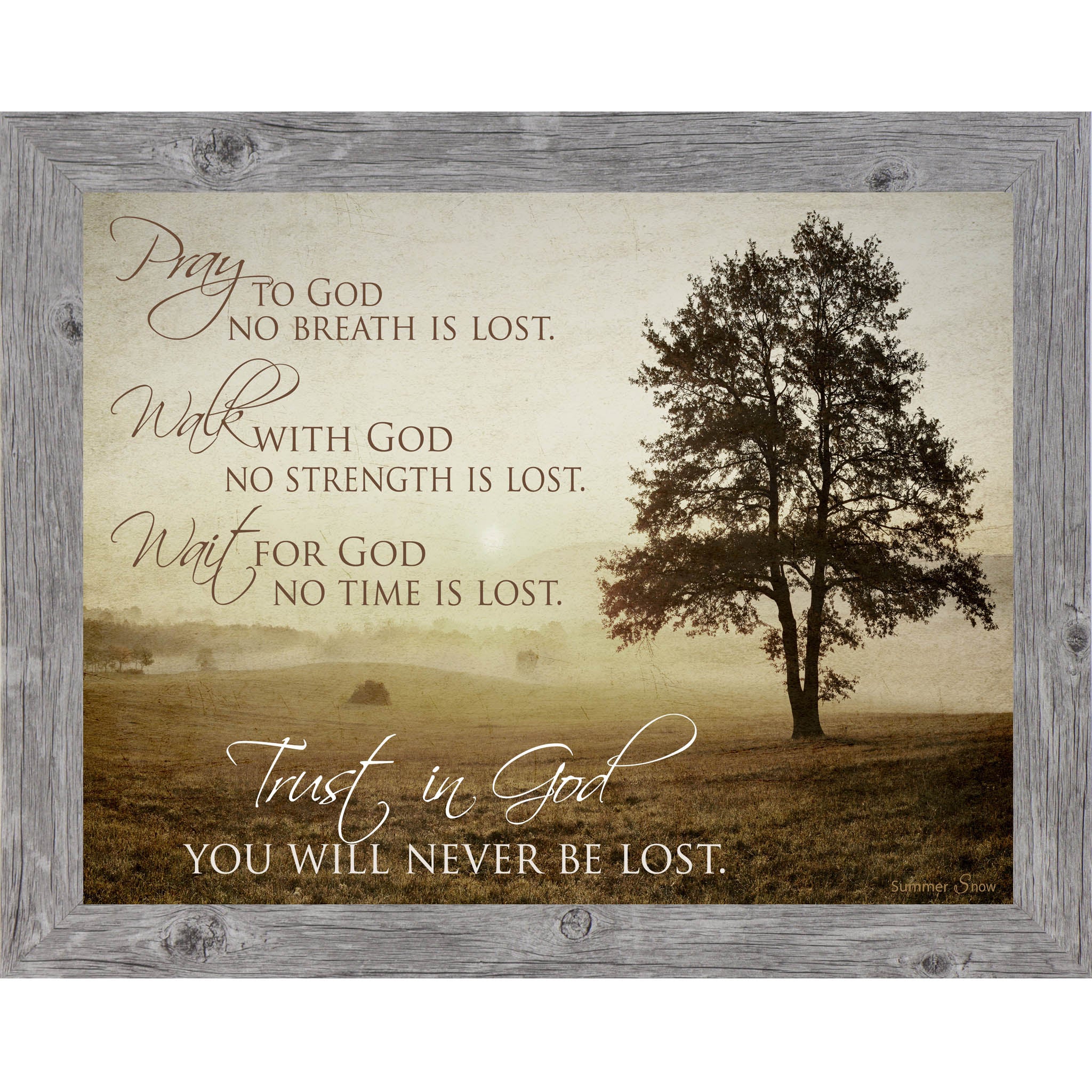 Trust in God – Framed Christian Wall Art with Morning Field & Inspirational Faith Quote (SS9720)