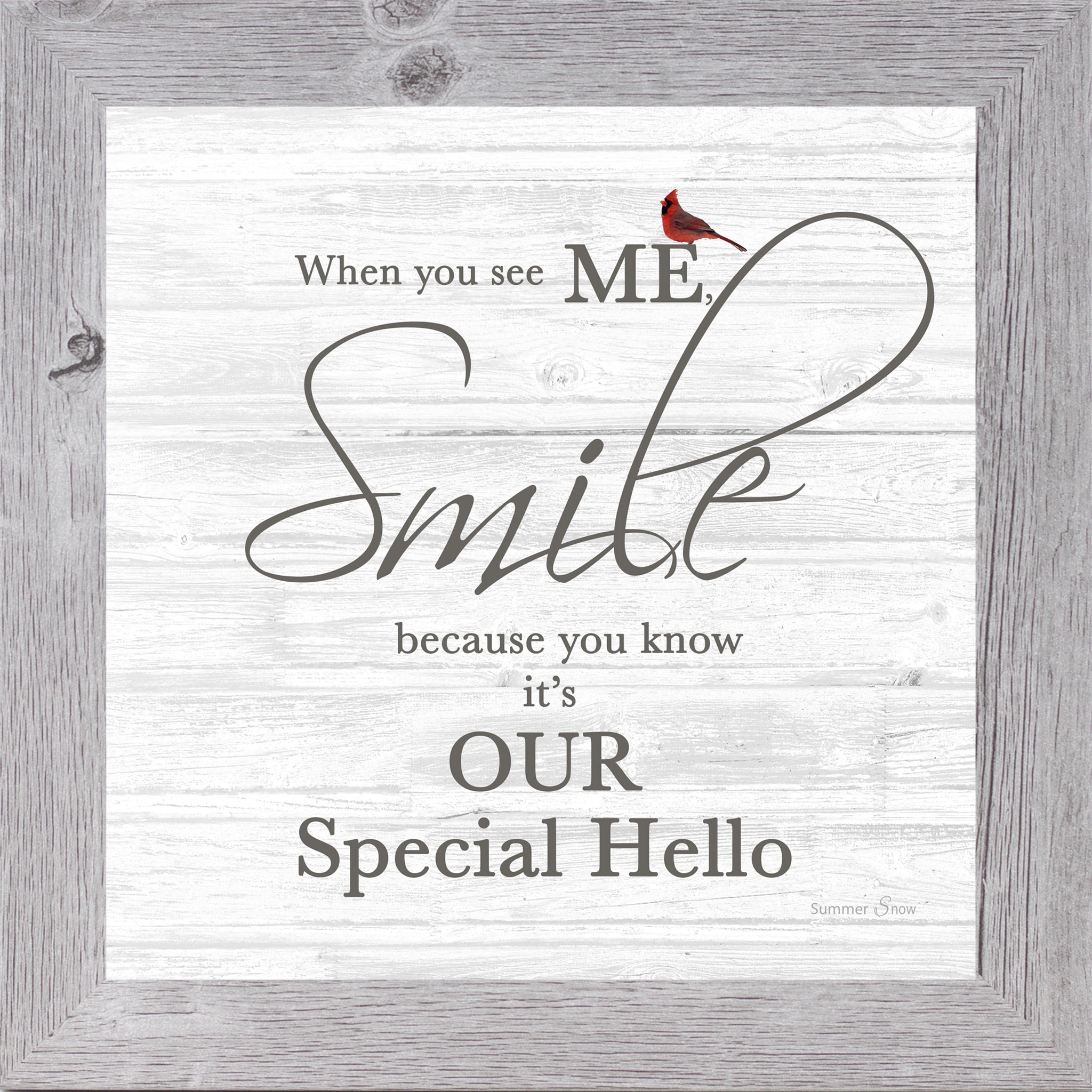 When You See Me Smile – Cardinal Sympathy Framed Wall Art | Gentle Remembrance Decor (SSA592)