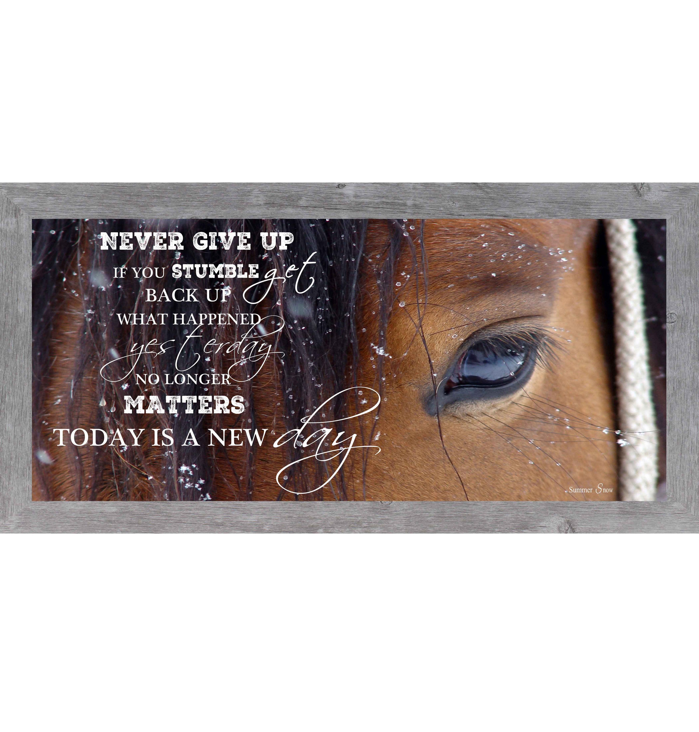 Never Give Up – Western Horse Inspirational Wall Art | SSW1865 - Summer Snow Art
