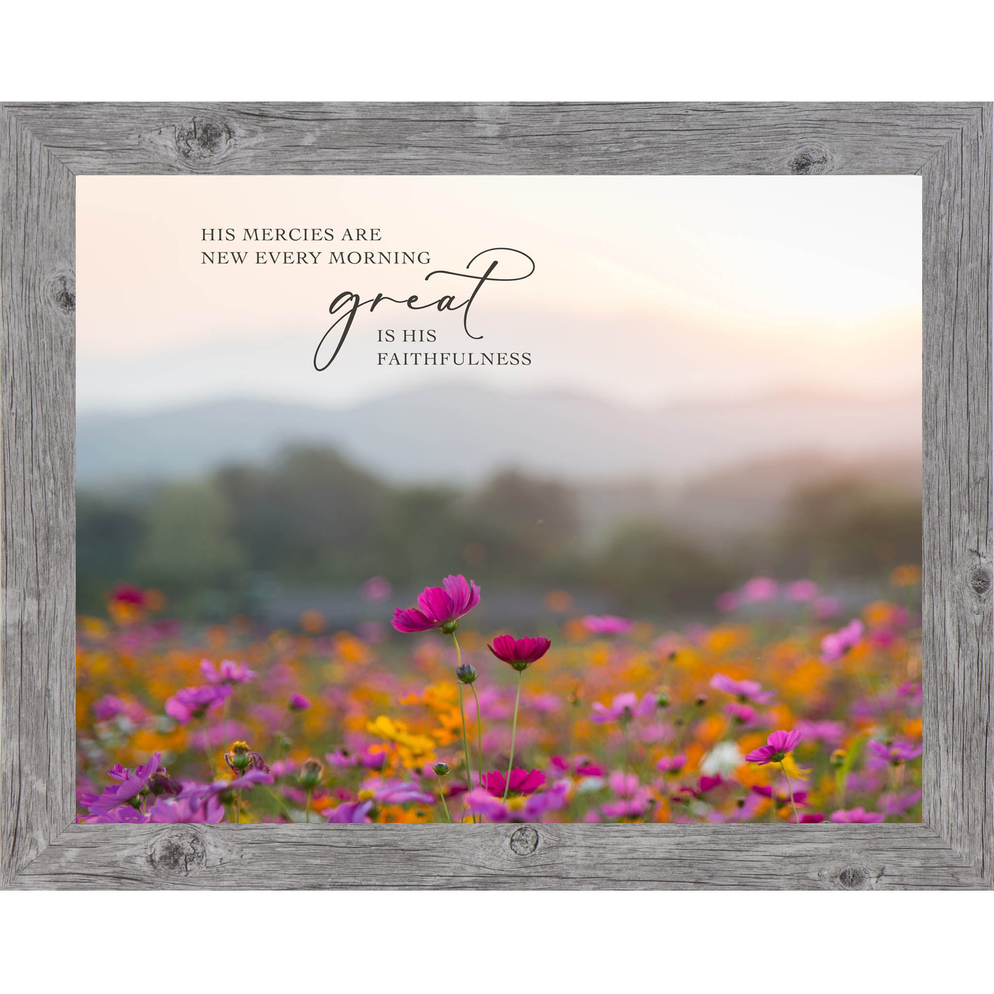 His Mercies Are New Every Morning Wall Art – Floral Scripture Decor, Lamentations 3 Art (SB153) - Summer Snow Art