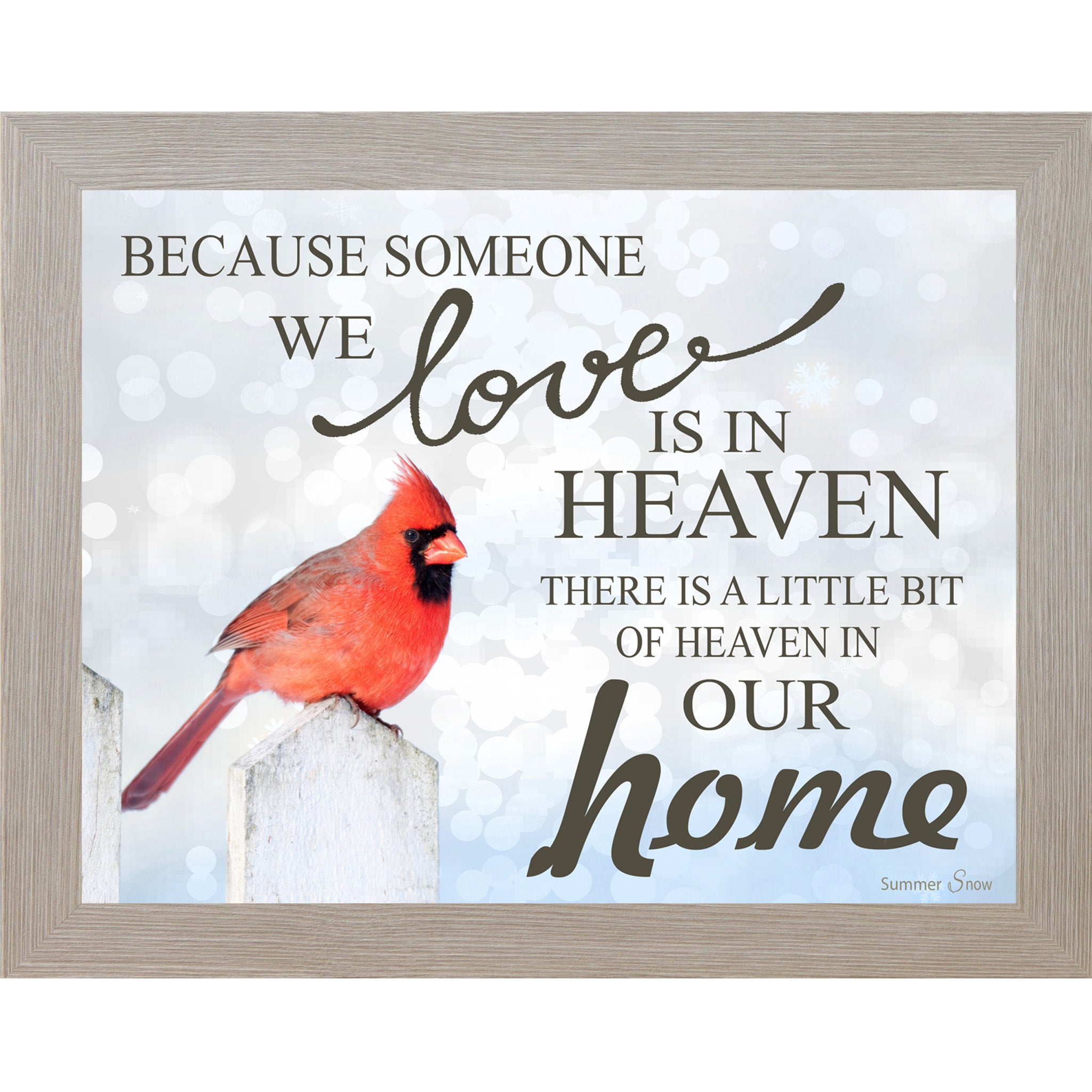 Because Someone We Love Is in Heaven – Cardinal Sympathy Framed Wall Art | Remembrance Decor (SS9719)