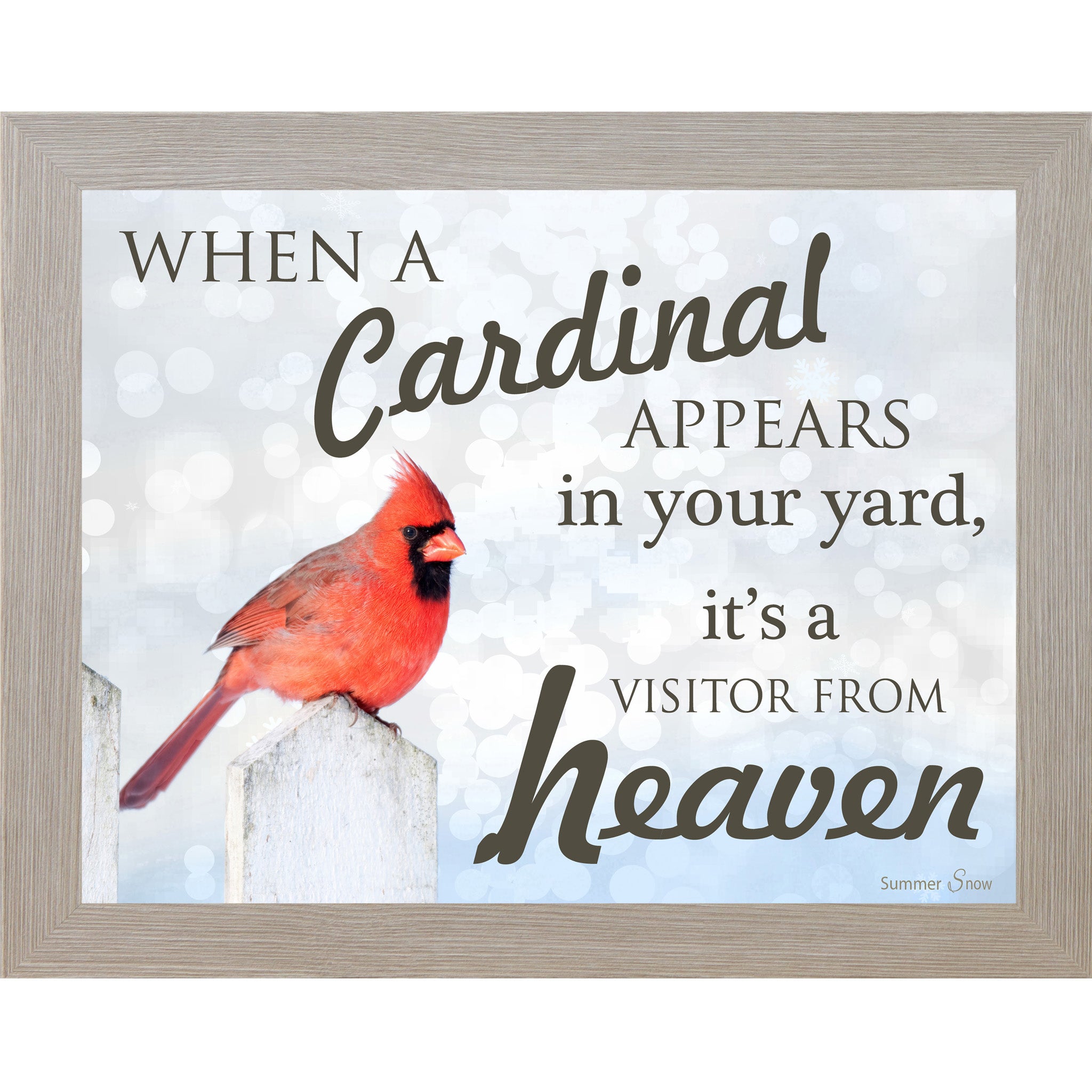 When a Cardinal Appears – Cardinal Remembrance Framed Wall Art | Spiritual Comfort Decor (SS9718)