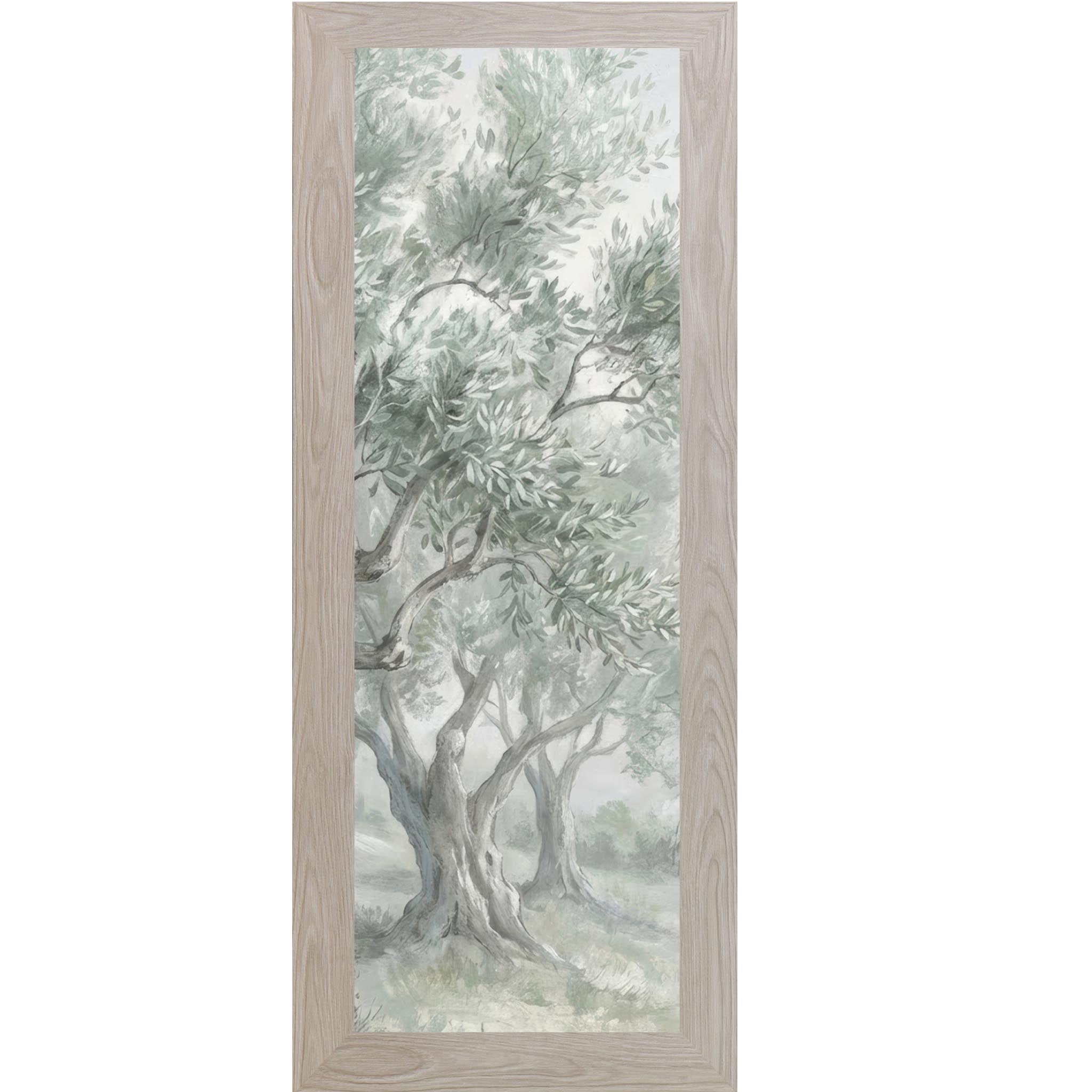 Vertical Watercolor Tree Wall Art – Neutral Woodland Tree Painting, Calm Nature Decor (SB903)