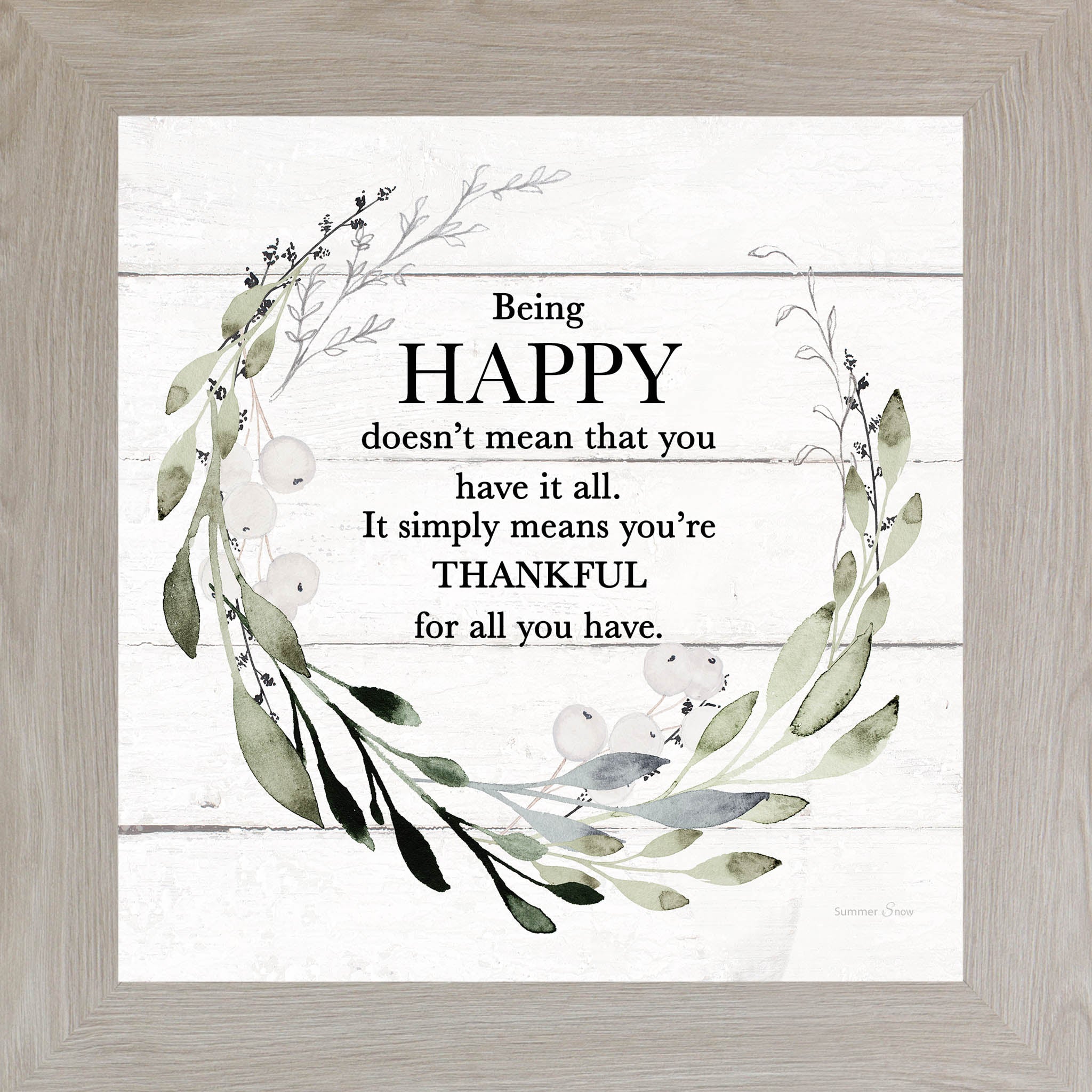 Being Happy – Inspirational Framed Wall Art | Grateful Everyday Home Decor (SS868)