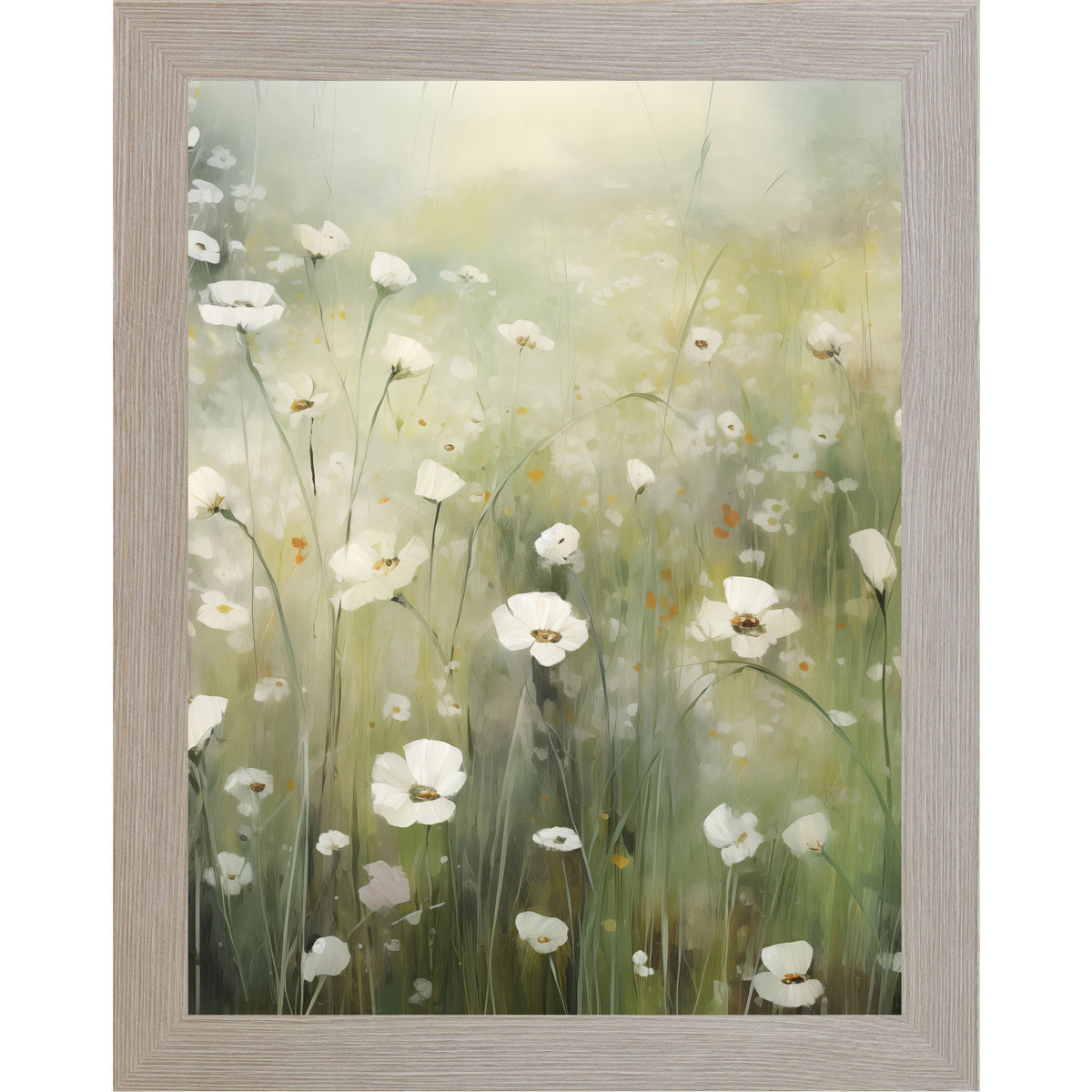 Watercolor Spring Floral Wall Art – No Words Soft Botanical Framed Art (SB124) - Summer Snow Art